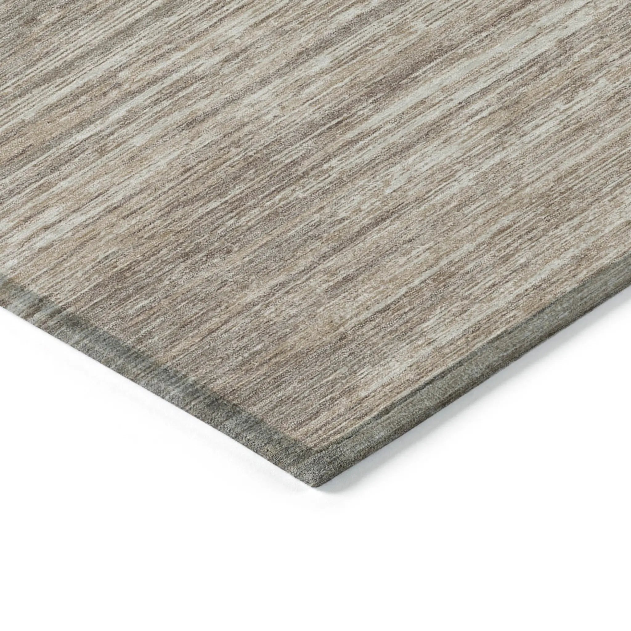 5' X 8' Taupe Gray And Ivory Striped Washable Indoor Outdoor Area Rug Homeroots Outdoor