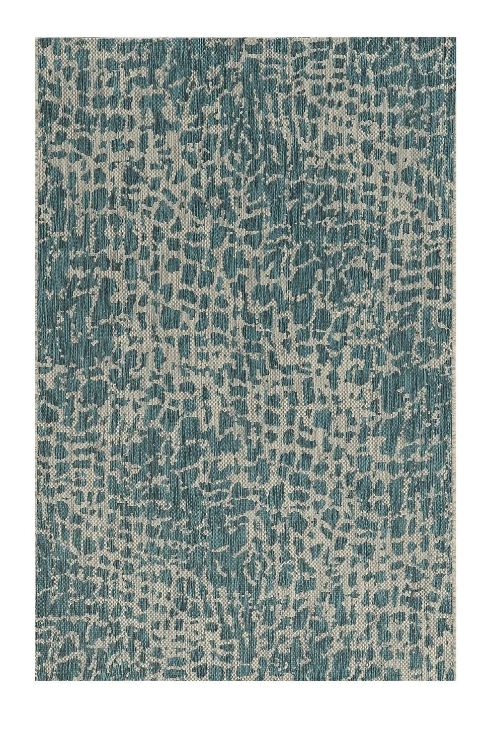 5' X 8' Teal Blue Abstract Indoor Outdoor Area Rug Homeroots Outdoor