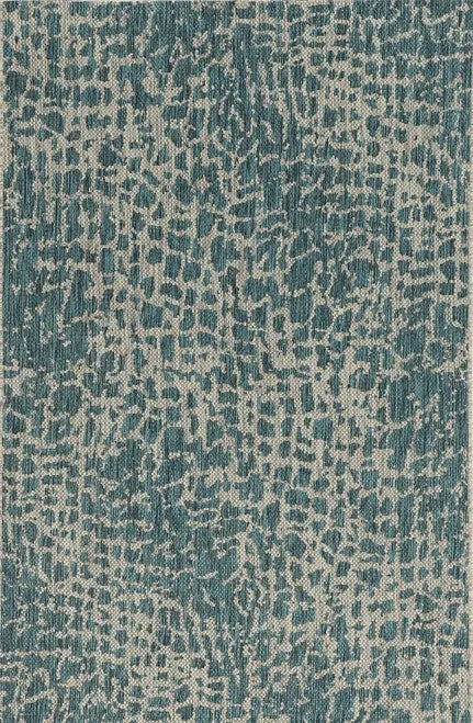 5' X 8' Teal Blue Abstract Indoor Outdoor Area Rug Homeroots Outdoor