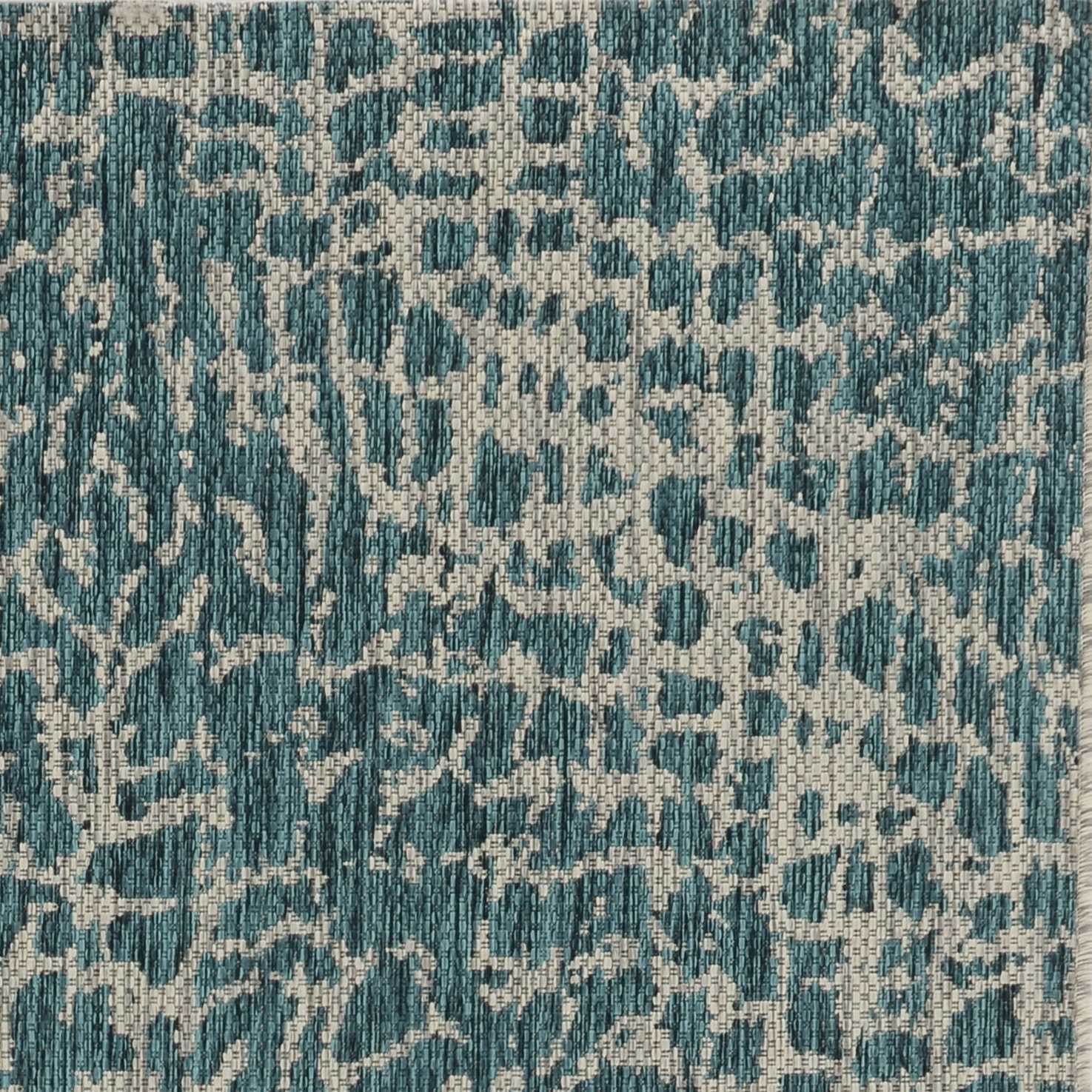 5' X 8' Teal Blue Abstract Indoor Outdoor Area Rug Homeroots Outdoor