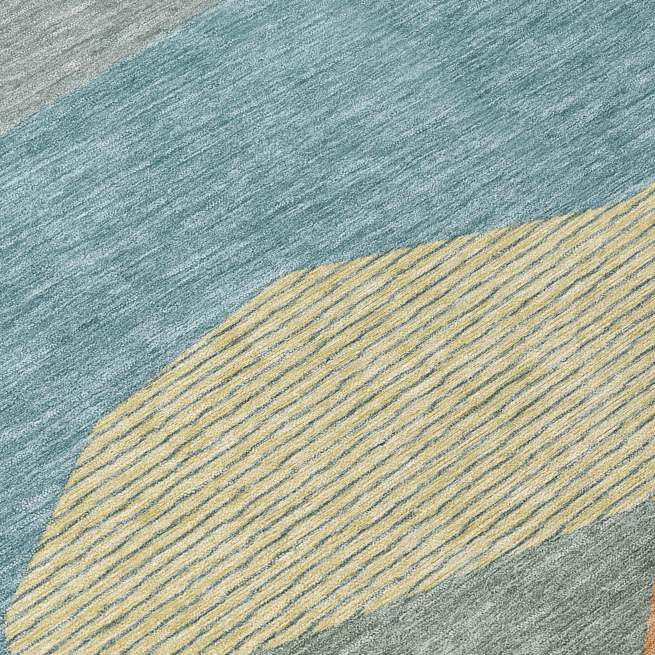 5' X 8' Teal Blue And Aqua Geometric Washable Indoor Outdoor Area Rug Homeroots Outdoor