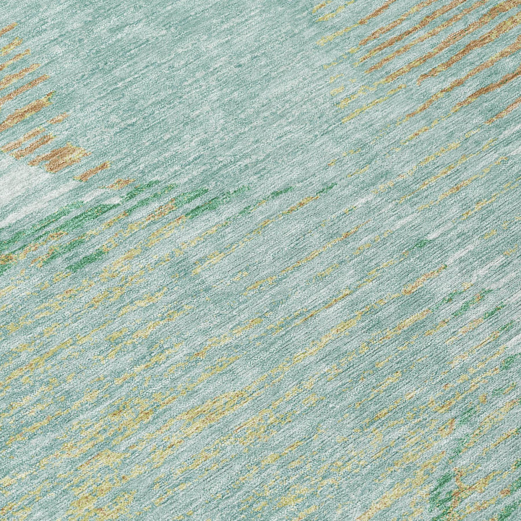 5' X 8' Teal Blue And Blue Geometric Washable Indoor Outdoor Area Rug Homeroots Outdoor