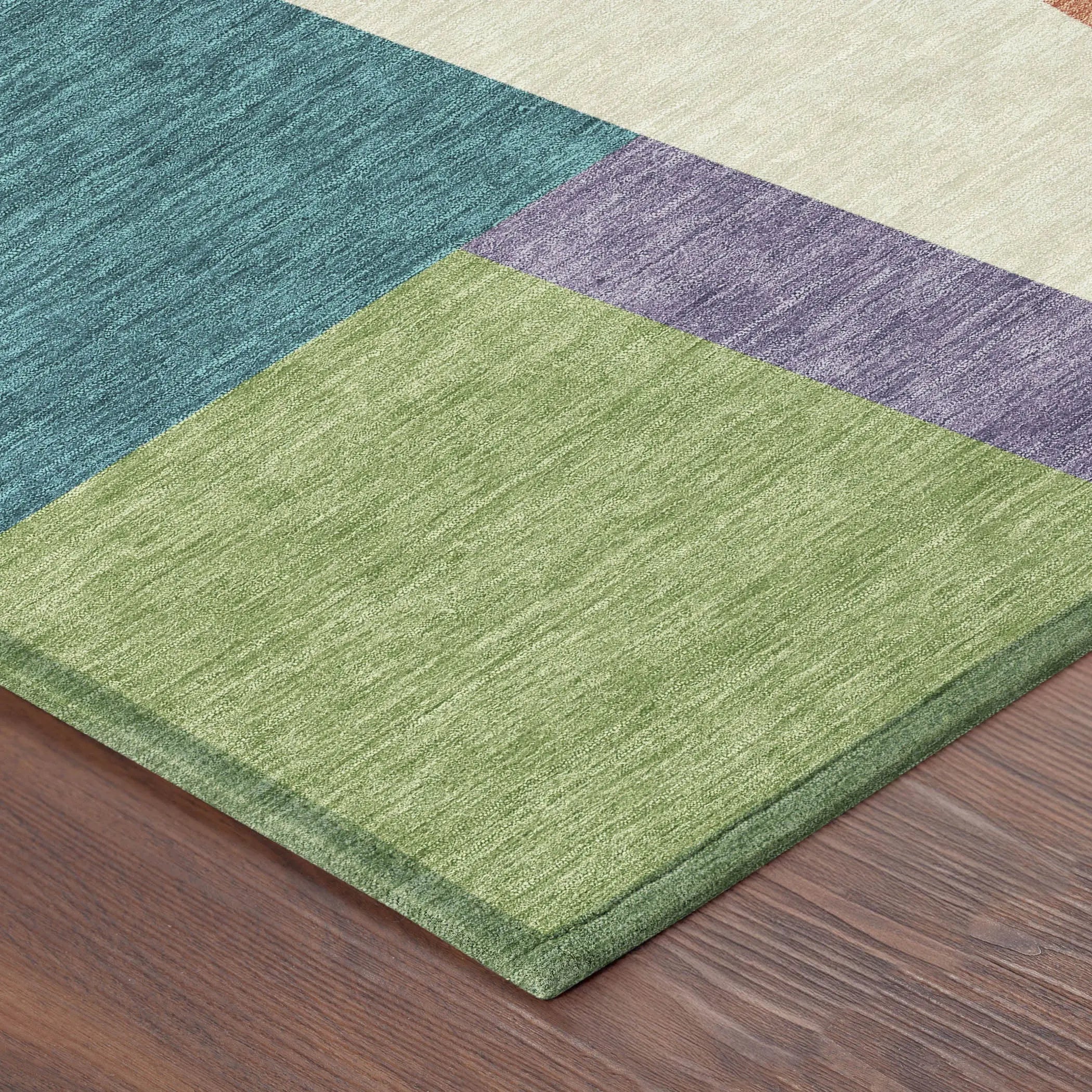 5' X 8' Teal Blue And Blush Geometric Washable Indoor Outdoor Area Rug Homeroots Outdoor