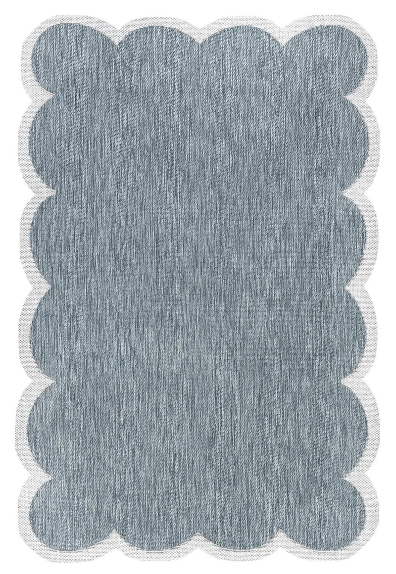 5' X 8' Turquoise And Cream Indoor Outdoor Area Rug Homeroots Outdoor