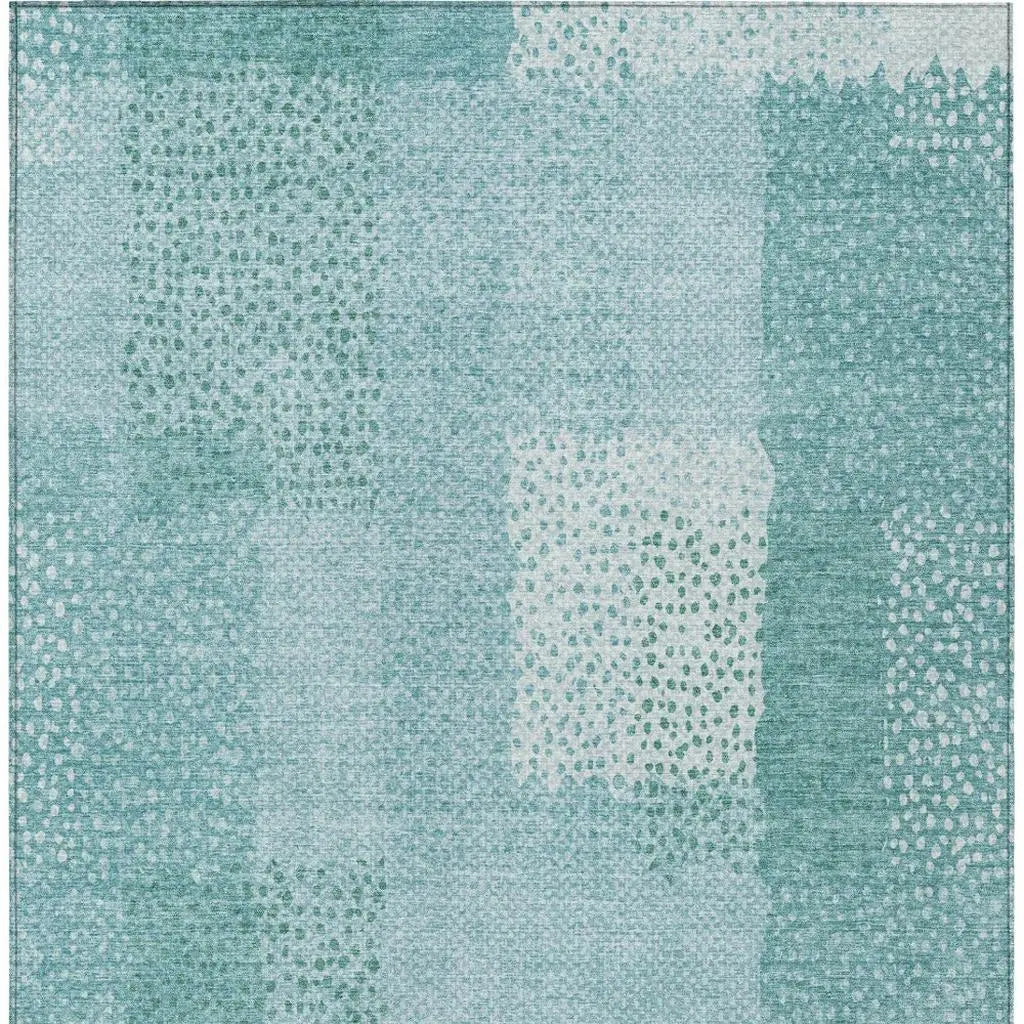 5' X 8' Turquoise And Teal Blue Abstract Washable Indoor Outdoor Area Rug Homeroots Outdoor