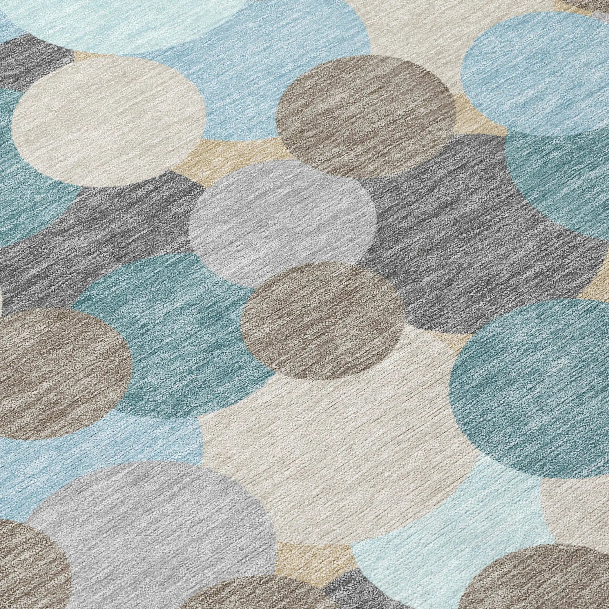 5' X 8' Turquoise And Teal Blue Geometric Washable Indoor Outdoor Area Rug Homeroots Outdoor