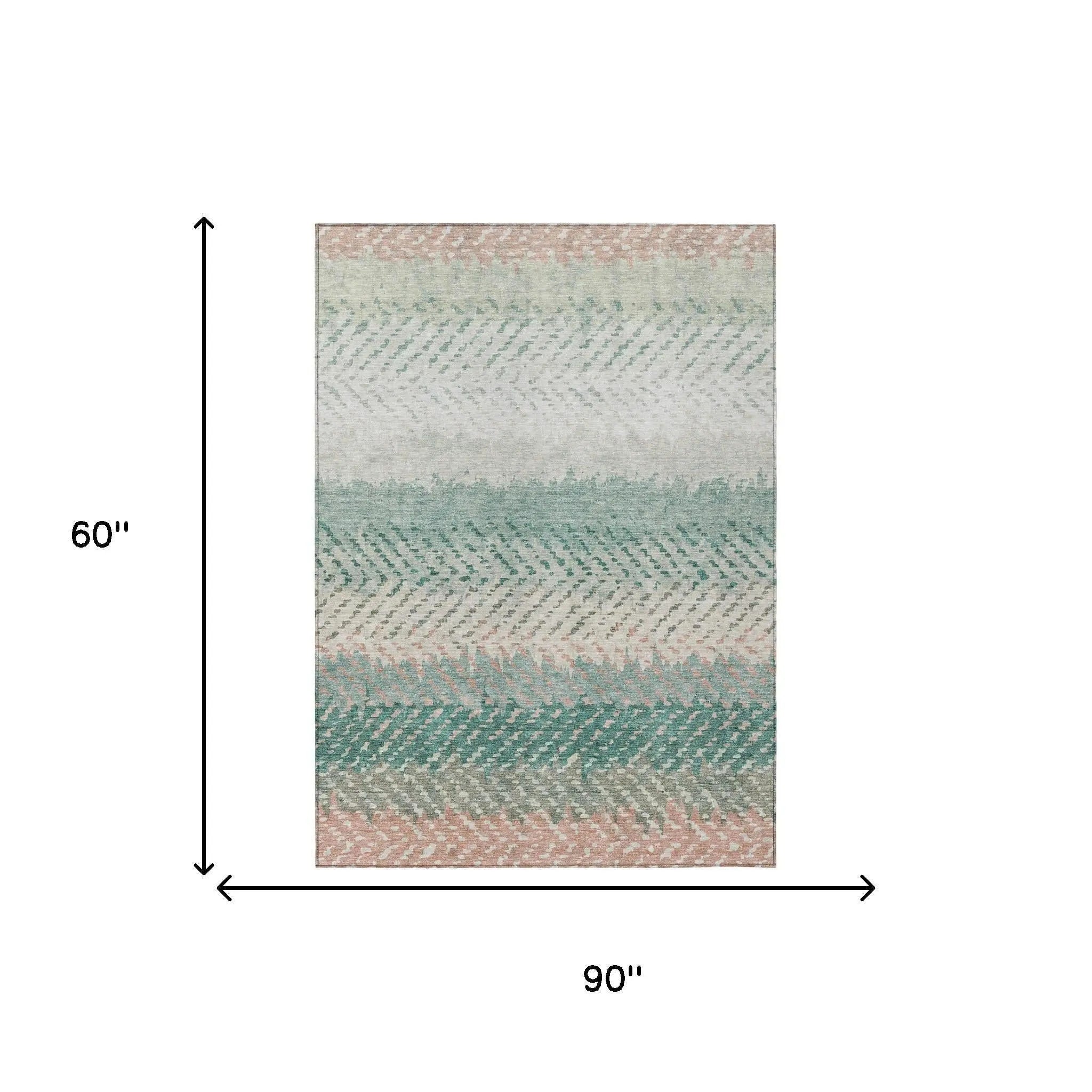 5' X 8' Turquoise And Teal Blue Striped Washable Indoor Outdoor Area Rug Homeroots Outdoor