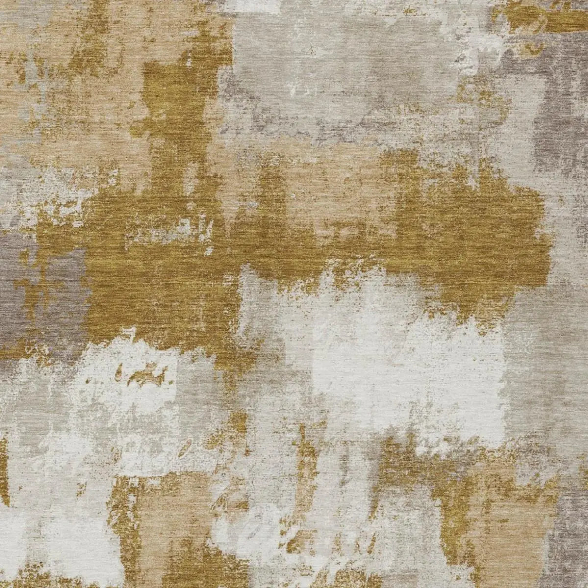 5' X 8' Walnut And Gold Abstract Washable Indoor Outdoor Area Rug Homeroots Outdoor