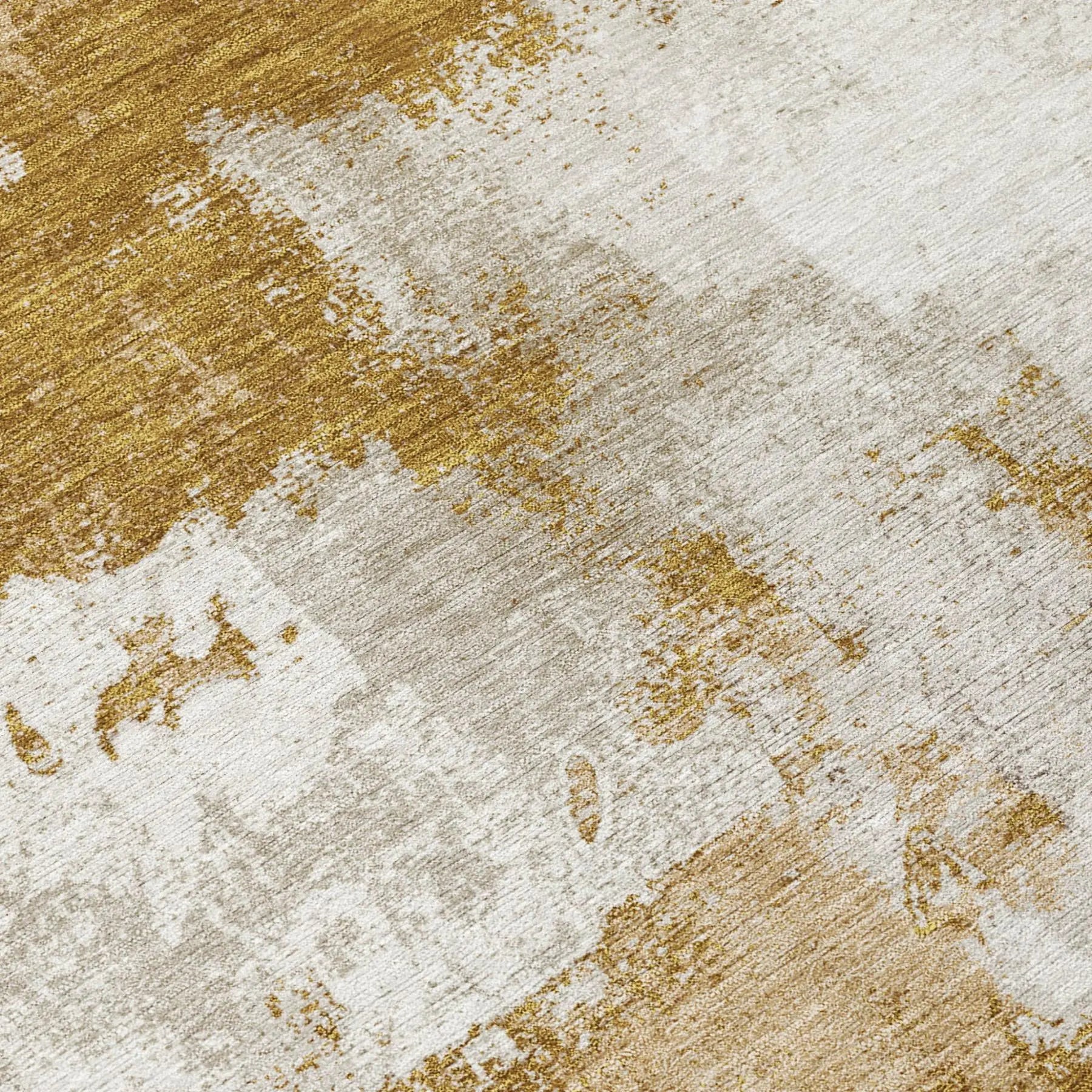 5' X 8' Walnut And Gold Abstract Washable Indoor Outdoor Area Rug Homeroots Outdoor