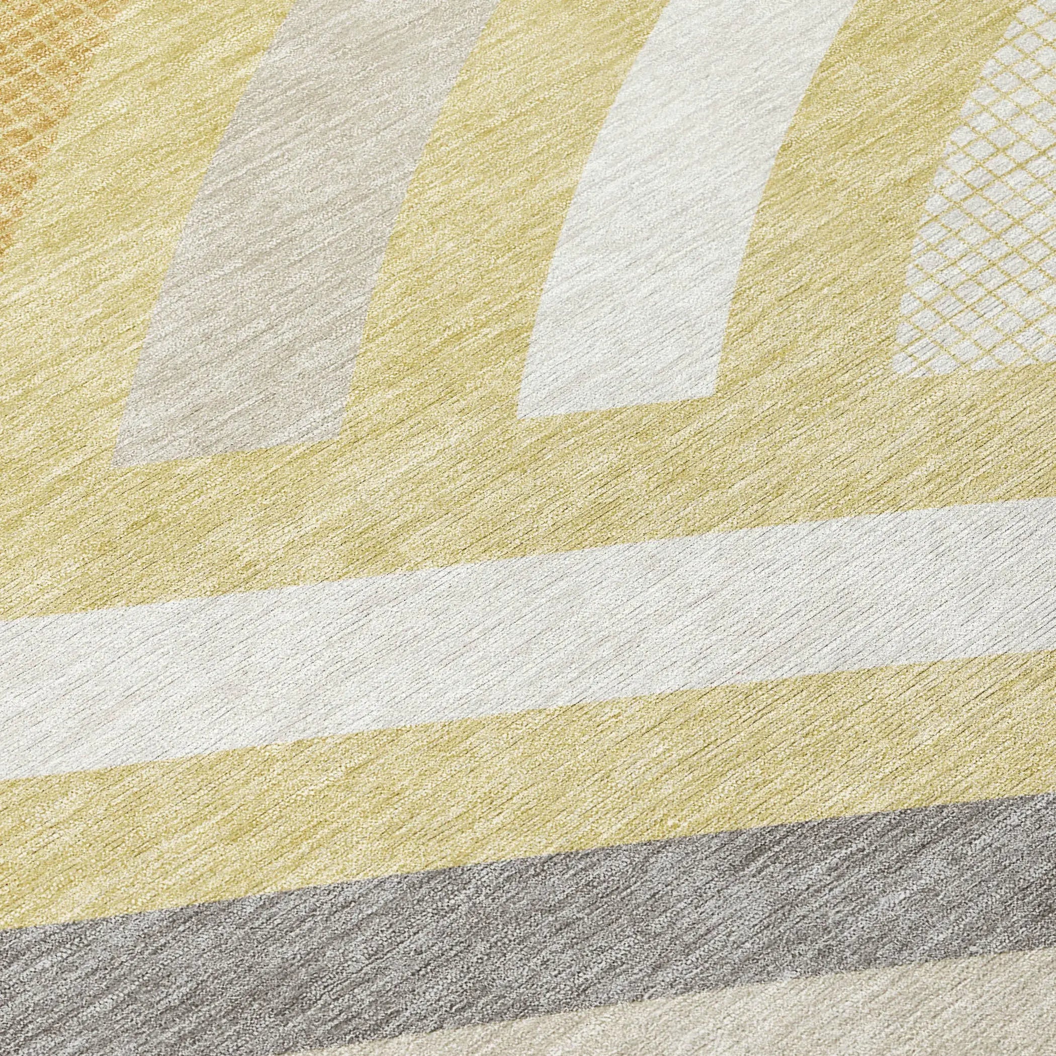 5' X 8' Wheat And Gold Abstract Washable Indoor Outdoor Area Rug Homeroots Outdoor