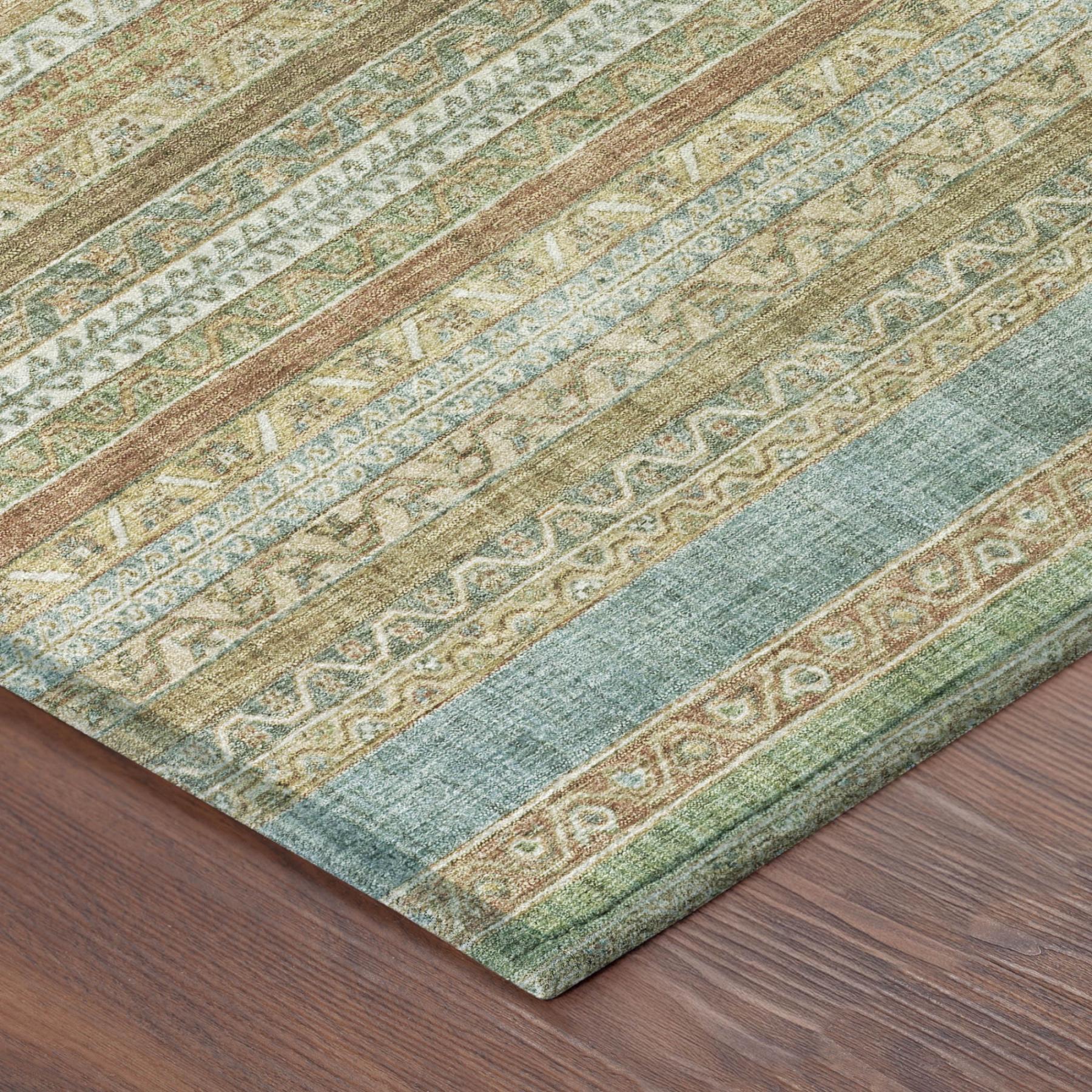 5' X 8' Wheat And Gold Striped Washable Indoor Outdoor Area Rug Homeroots Outdoor
