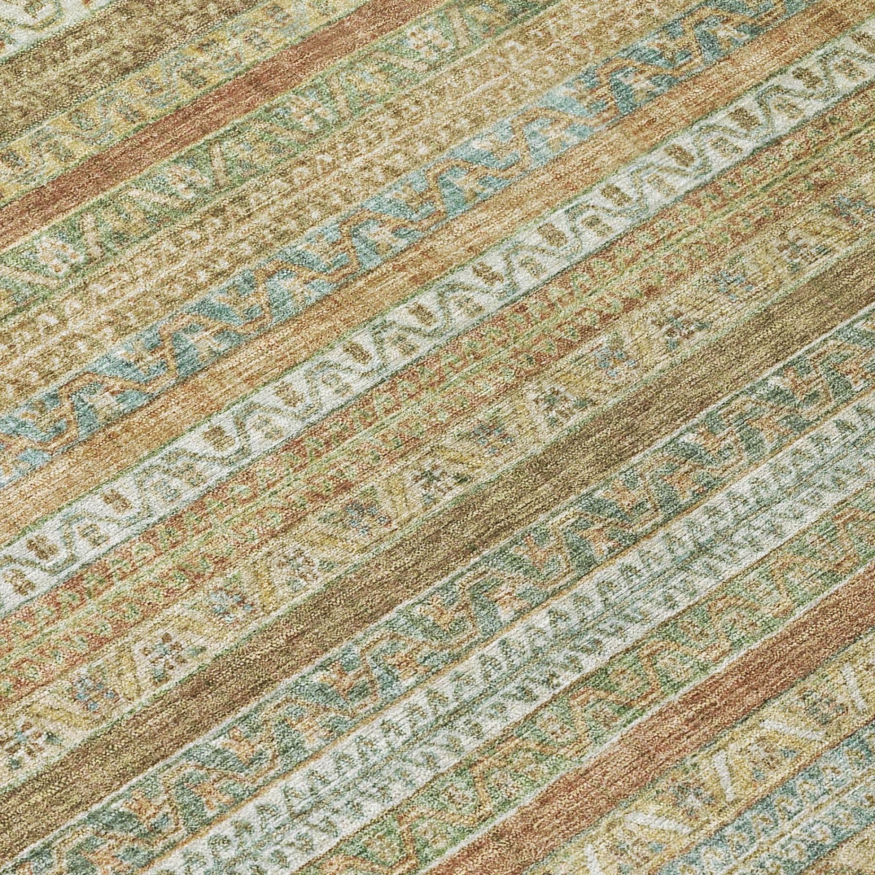 5' X 8' Wheat And Gold Striped Washable Indoor Outdoor Area Rug Homeroots Outdoor