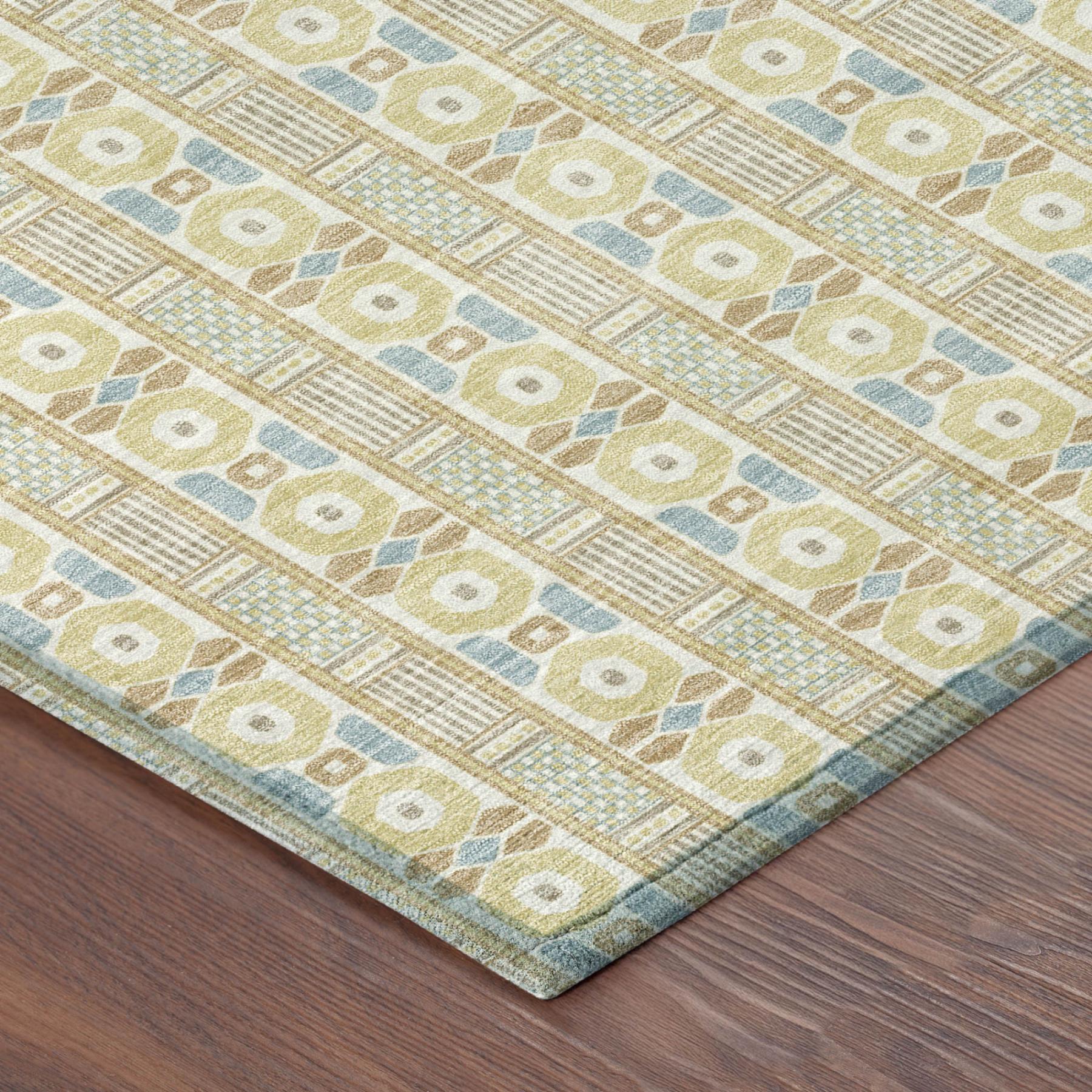 5' X 8' Wheat And Gold Striped Washable Indoor Outdoor Area Rug Homeroots Outdoor