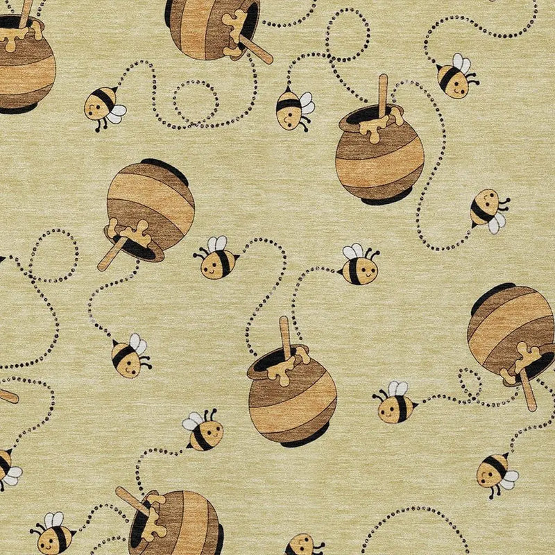 5' X 8' Wheat And Ivory Geometric Washable Indoor Outdoor Area Rug Homeroots Outdoor