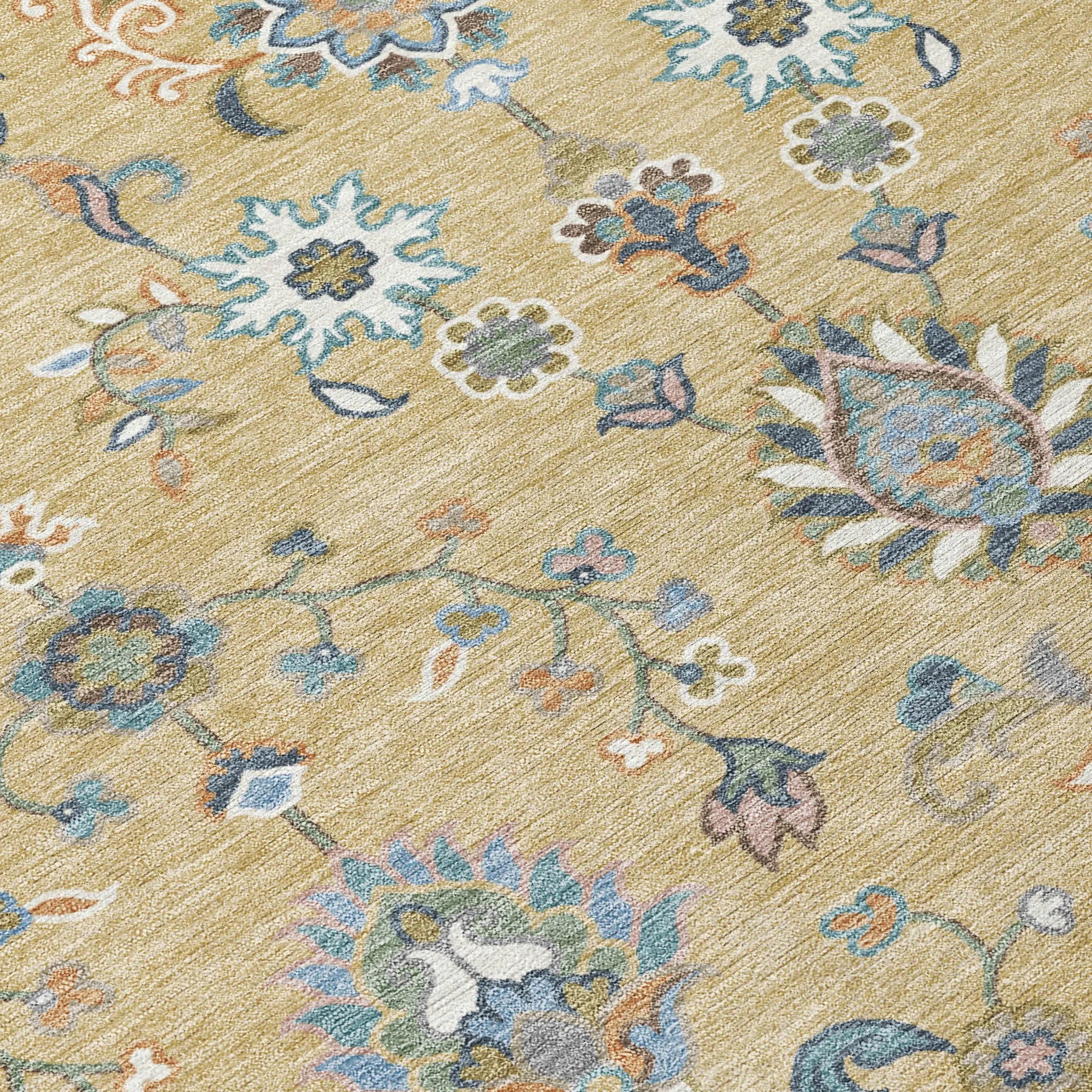 5' X 8' Wheat And Taupe Abstract Washable Indoor Outdoor Area Rug Homeroots Outdoor