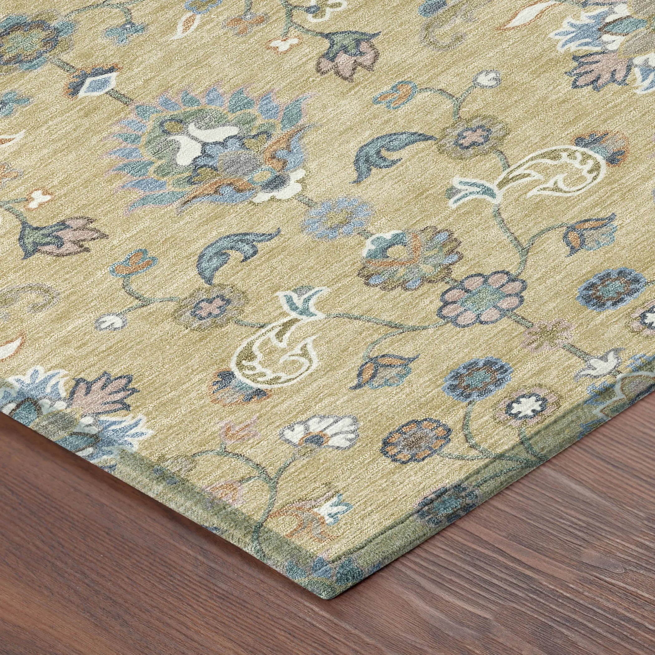 5' X 8' Wheat And Taupe Abstract Washable Indoor Outdoor Area Rug Homeroots Outdoor