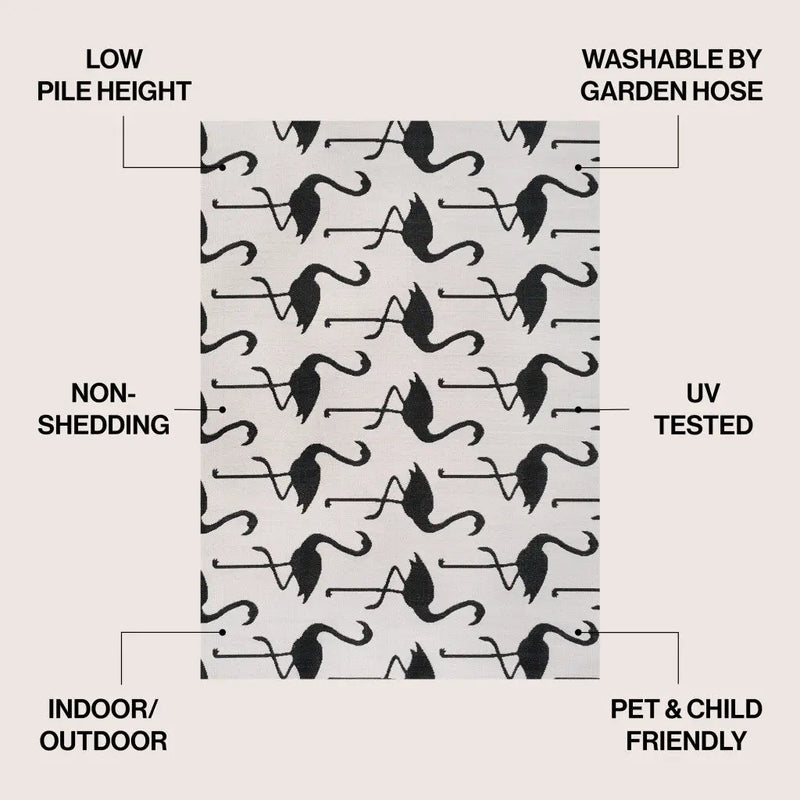 5' X 8' White And Black Animal Print Indoor Outdoor Area Rug Homeroots Outdoor