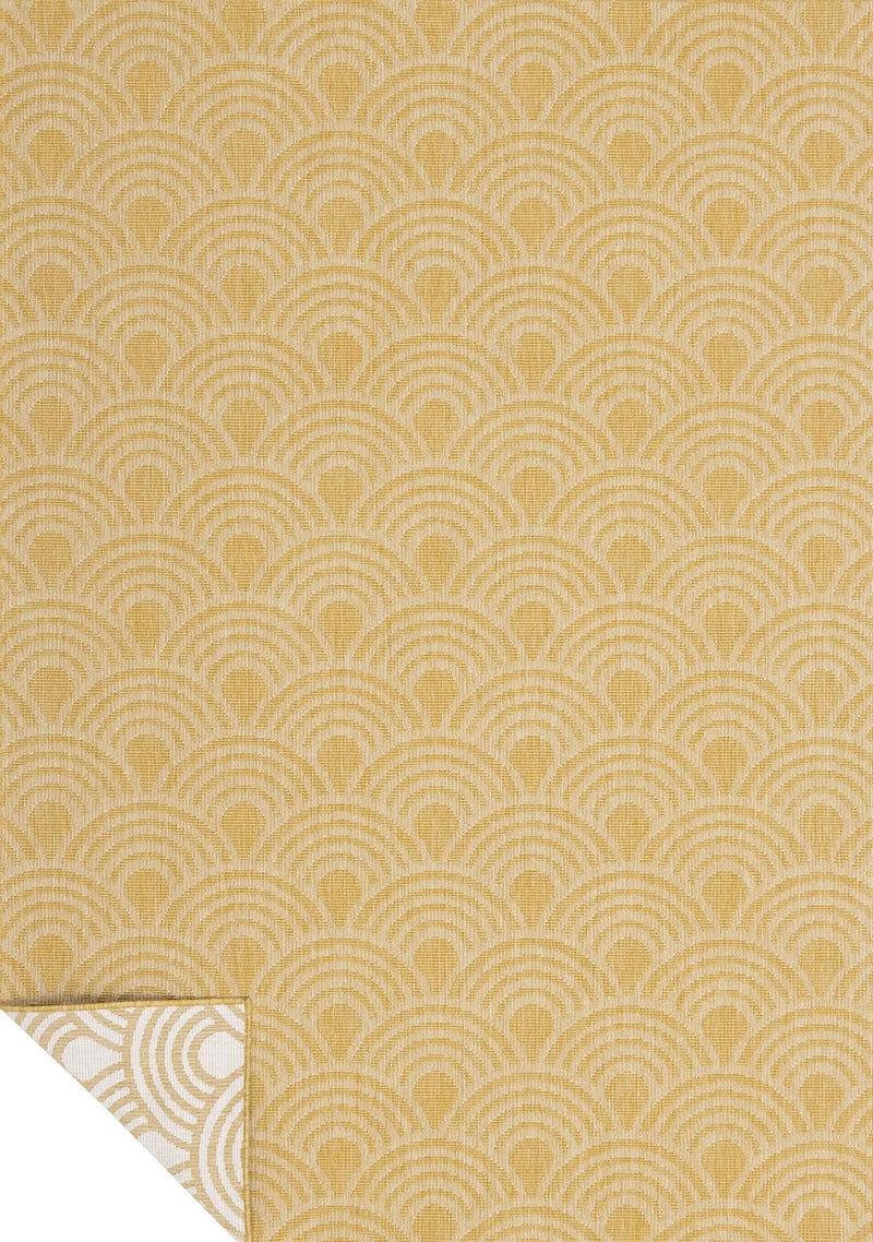 5' X 8' Yellow And Beige Geometric Area Rug - GreatEagleInc