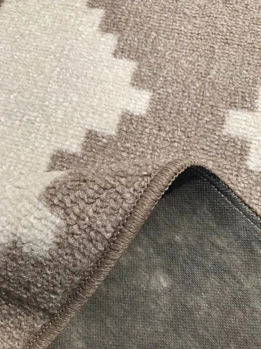 5x7 Beige Ivory Diamond Geometric Soft Low Pile Area Rug Home Mart Goods