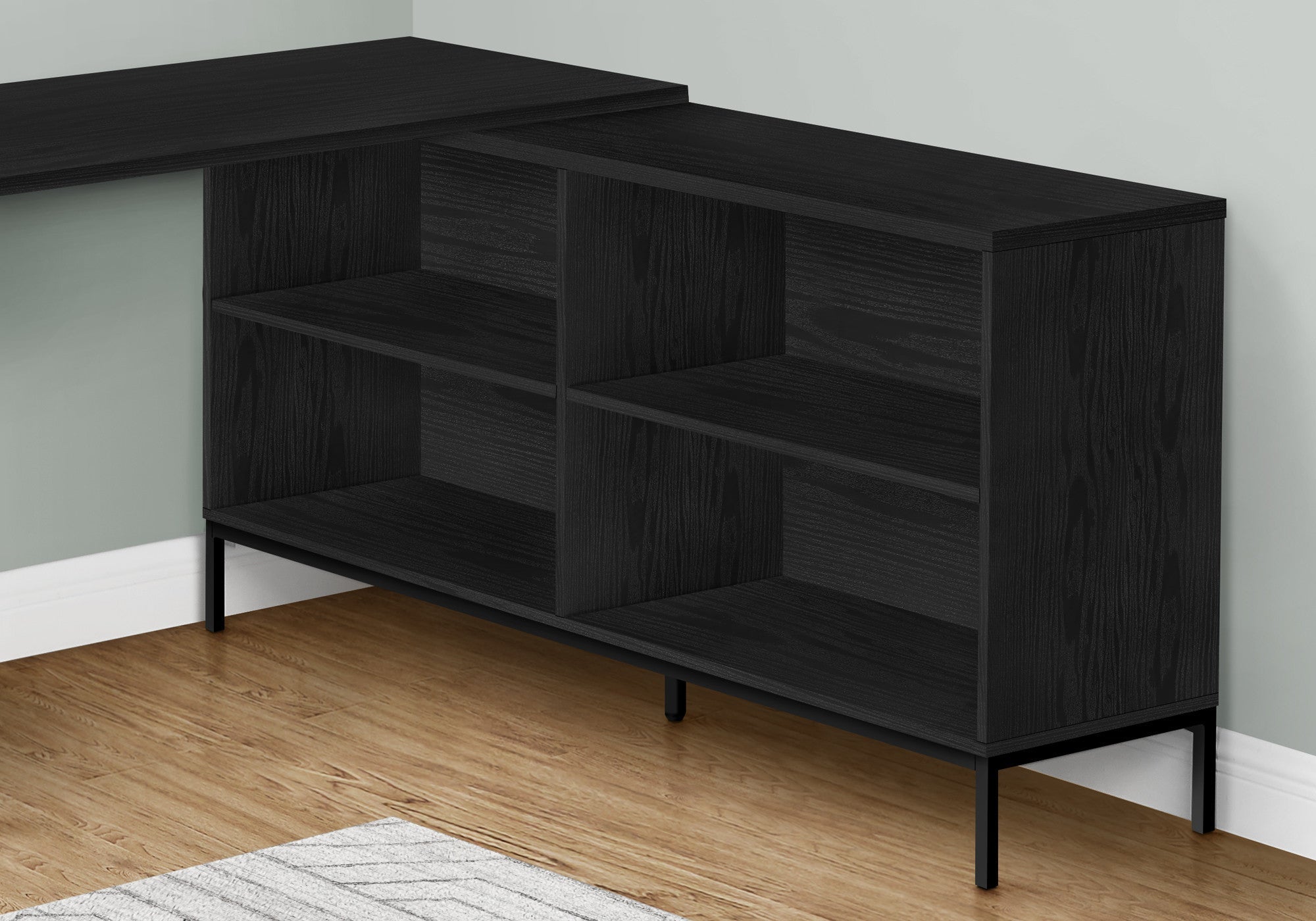 60" Black L Shape Computer Desk With Three Drawers Homeroots Office