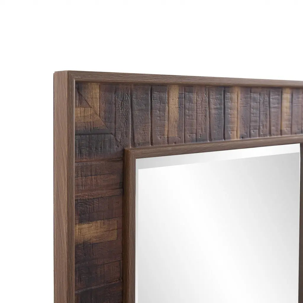 60" Brown Framed Full Length Hanging Mirror Homeroots Bed & Bath