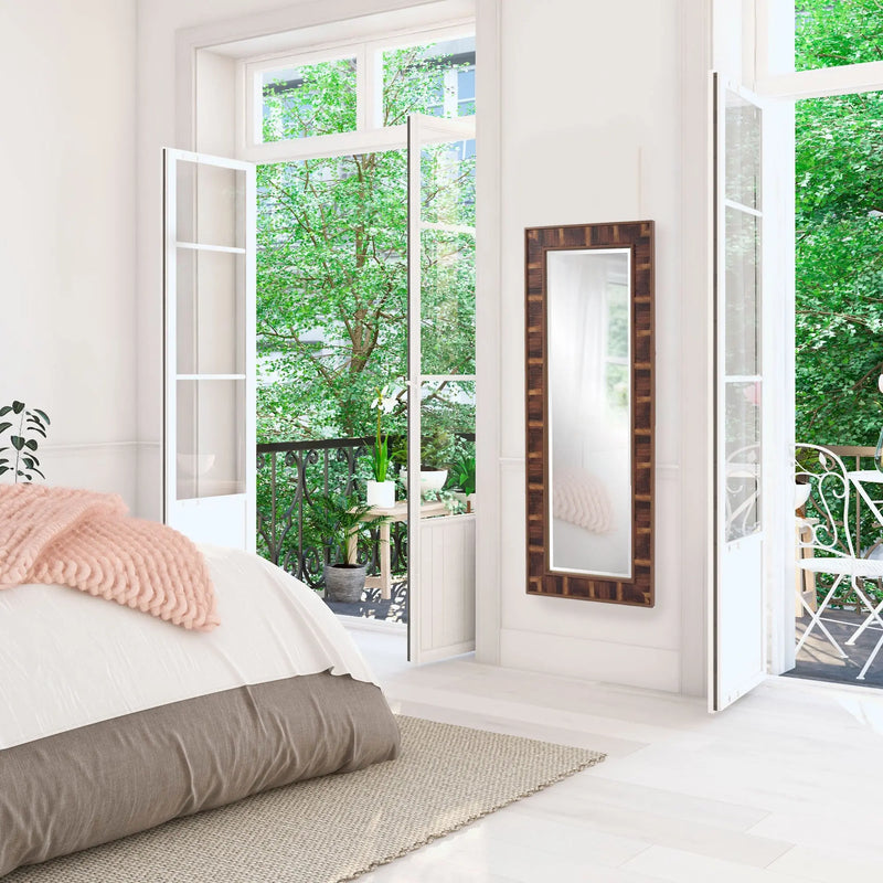 60" Brown Framed Full Length Hanging Mirror Homeroots Bed & Bath