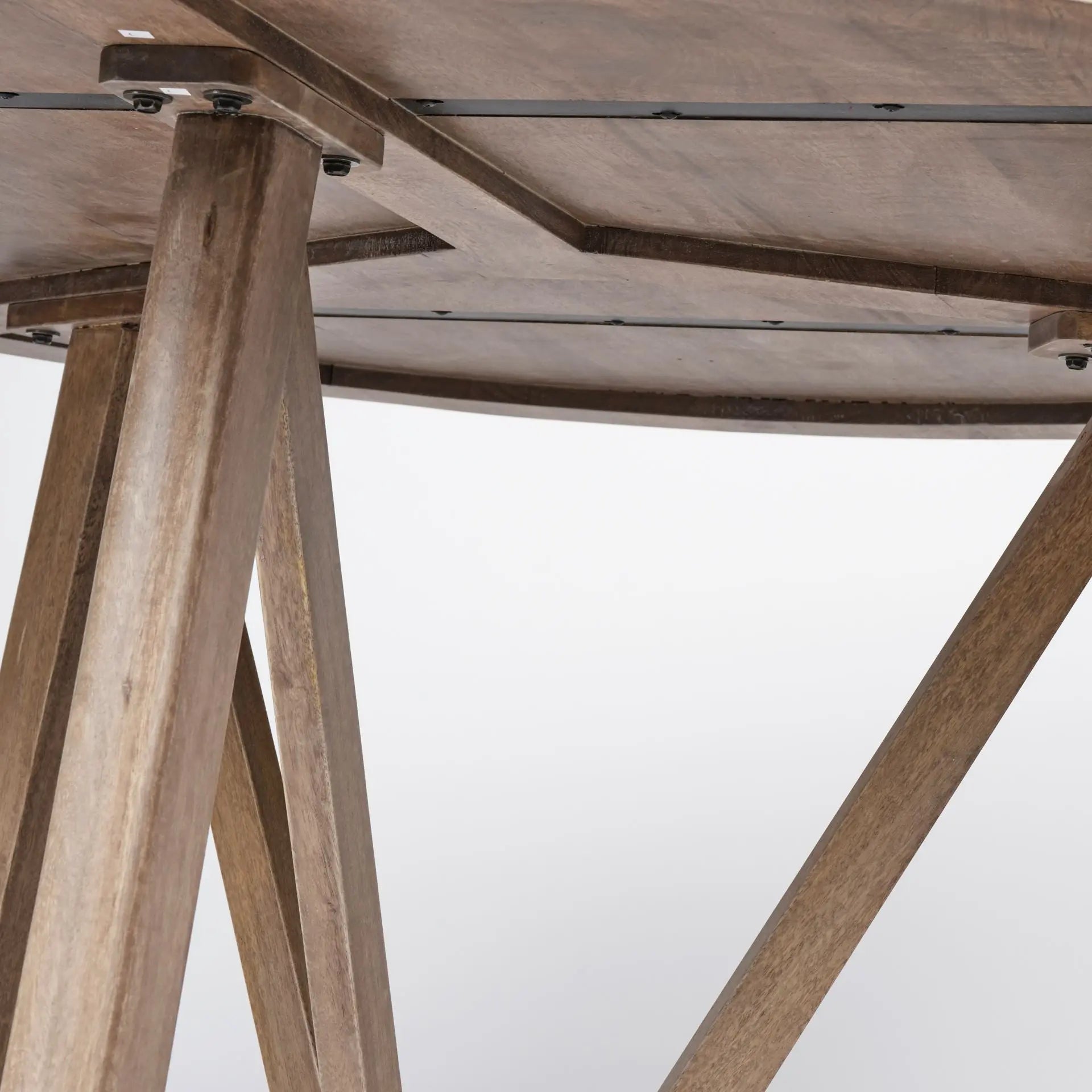 60" Brown Rounded Solid Wood Pedestal Base Dining Table - GreatEagleInc