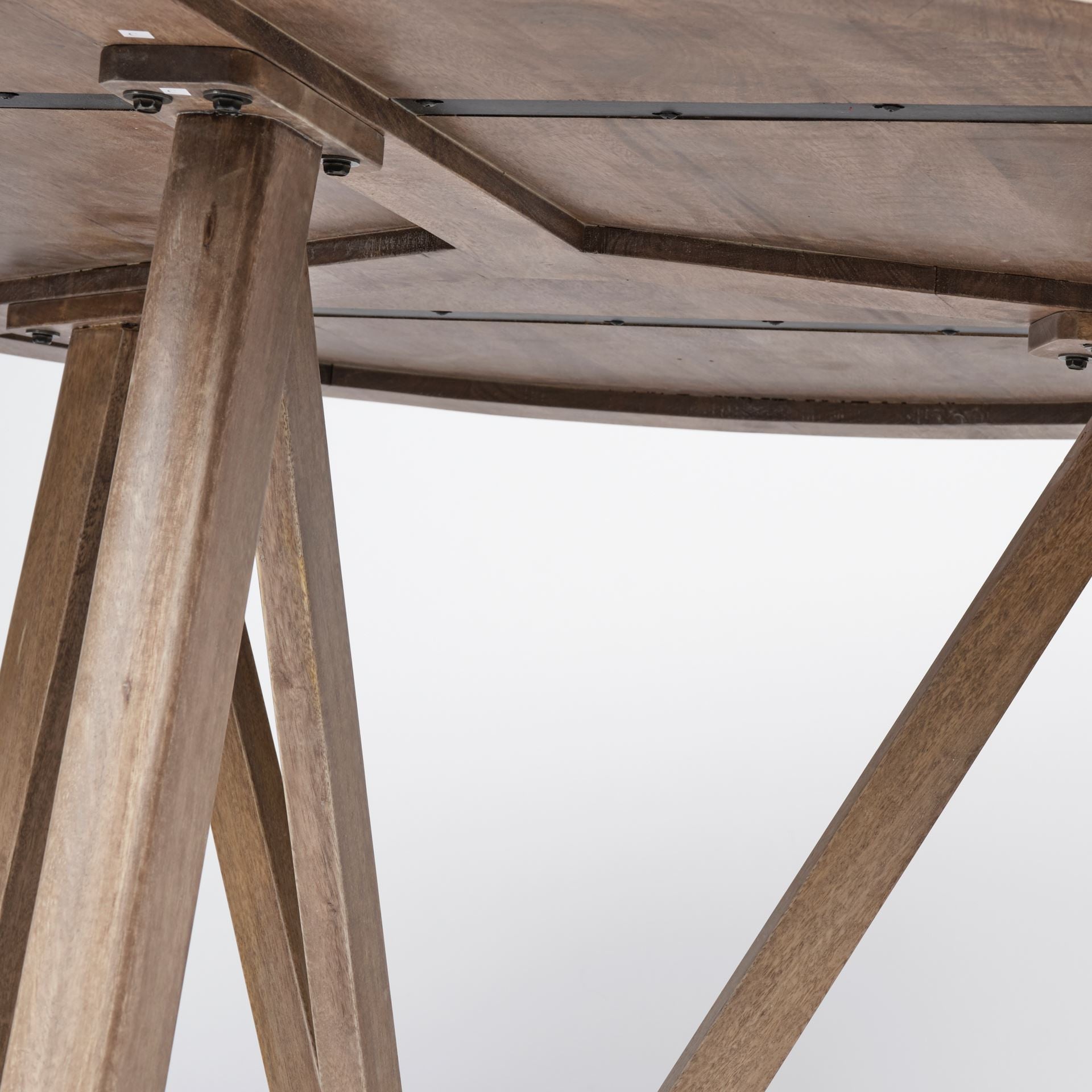 60" Brown Rounded Solid Wood Pedestal Base Dining Table - GreatEagleInc