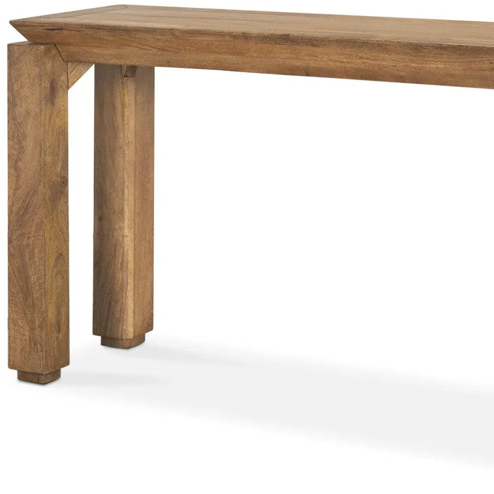 60" Brown Solid Wood Console Table Homeroots Living Room