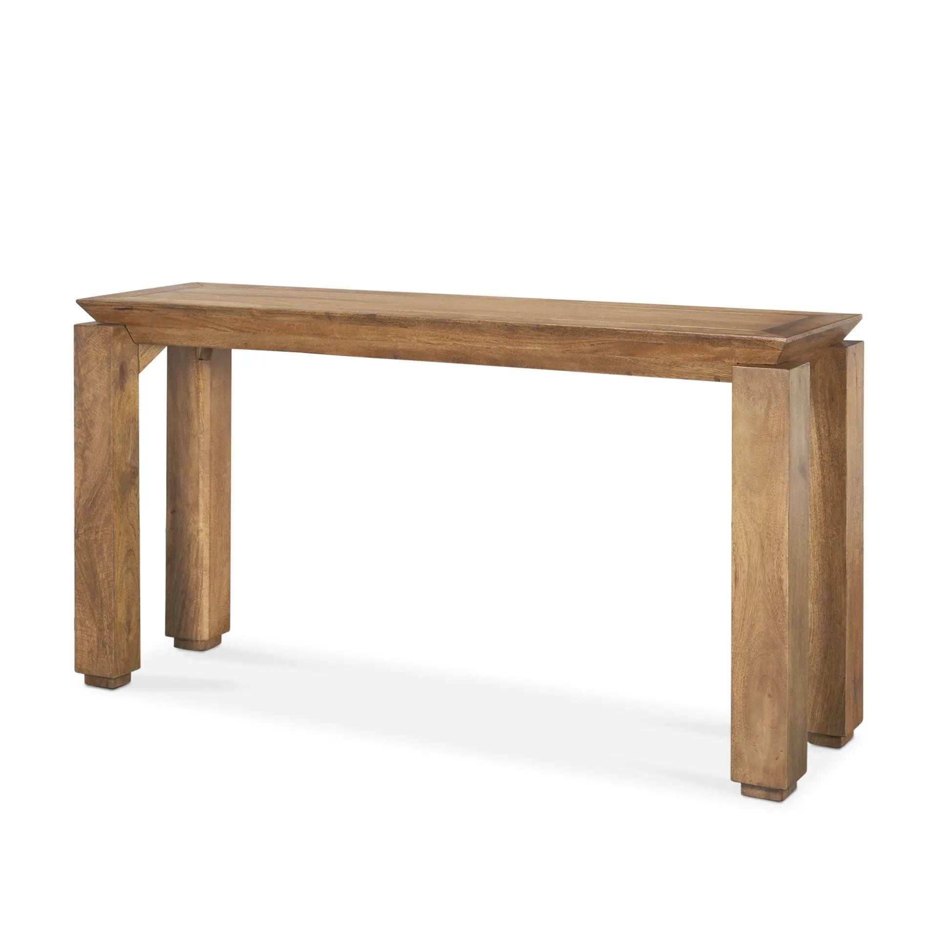 60" Brown Solid Wood Console Table Homeroots Living Room