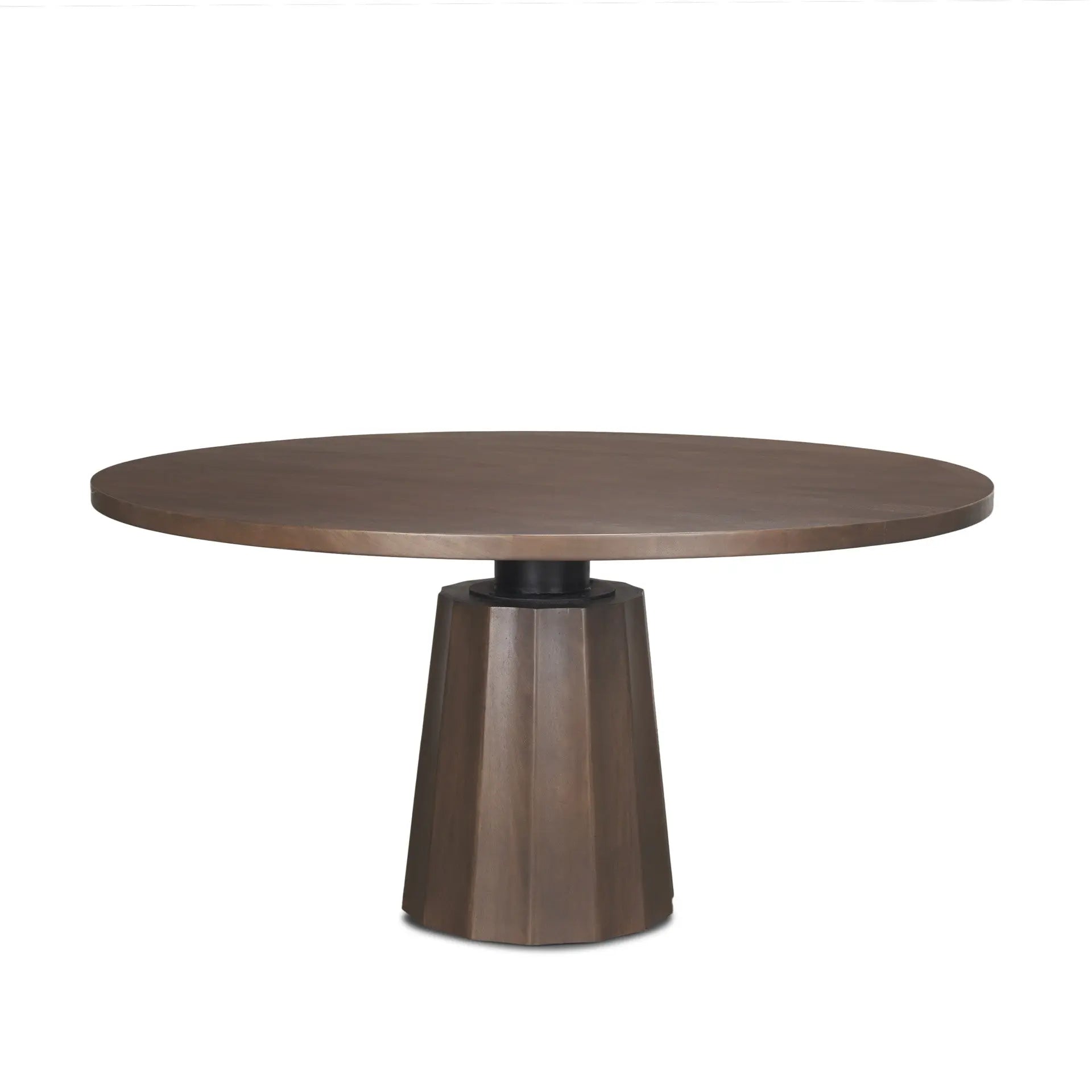 60" Brown Solid Wood Pedestal Base Round Top Dining Table Homeroots Kitchen & Dining