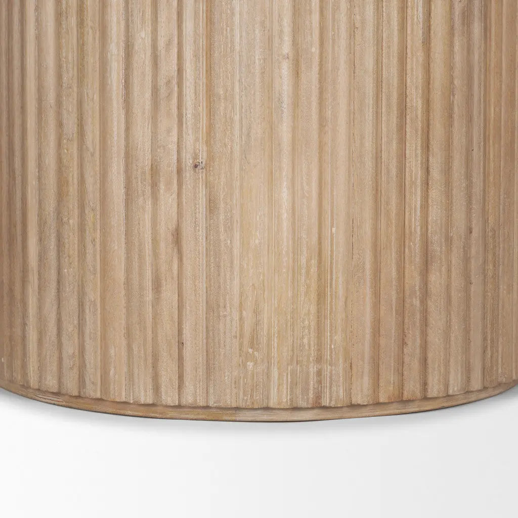 60" Brown Solid Wood Pedestal Base Round Top Dining Table Homeroots Kitchen & Dining