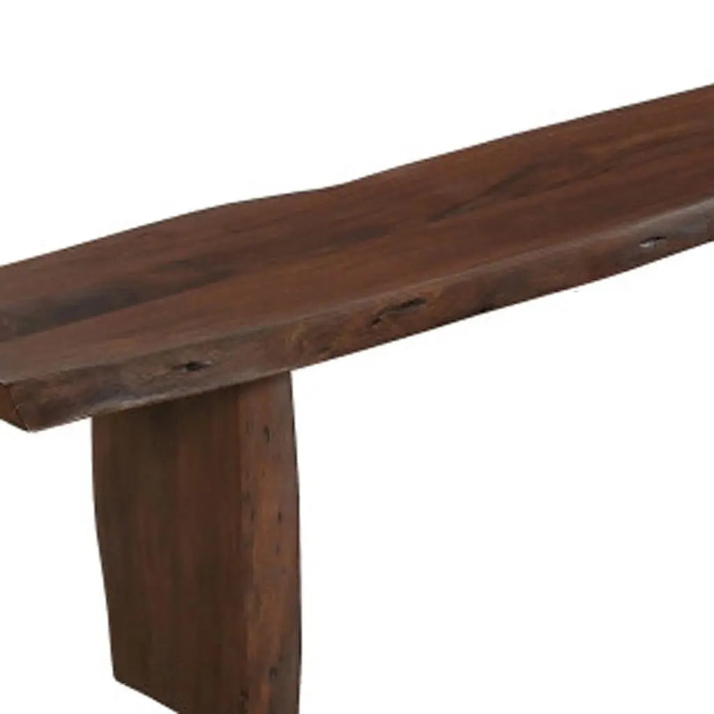 60" Brown Solid Wood Solid Wood Live Edge Dining Bench - GreatEagleInc