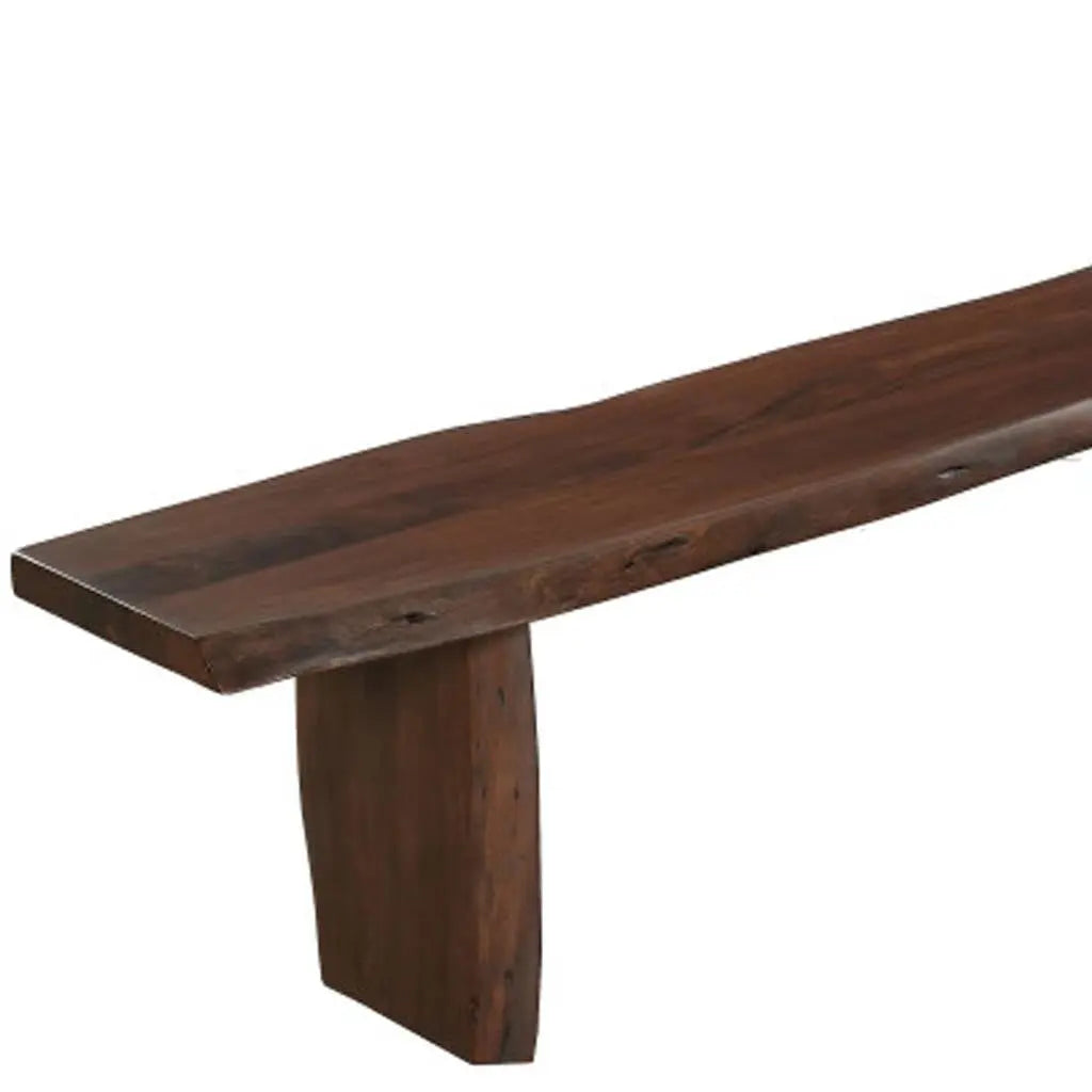 60" Brown Solid Wood Solid Wood Live Edge Dining Bench - GreatEagleInc