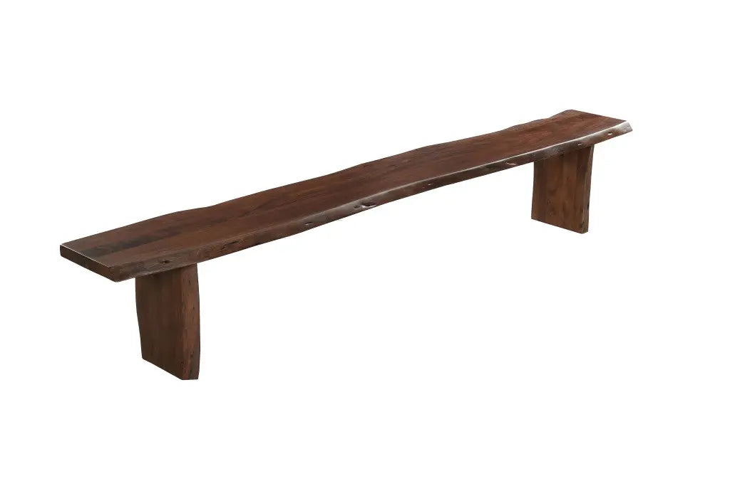60" Brown Solid Wood Solid Wood Live Edge Dining Bench - GreatEagleInc