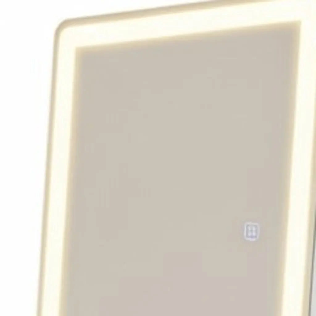 60" Clear Lighted Freestanding and Wall Mount Frameless Full Length Mirror Homeroots Bed & Bath