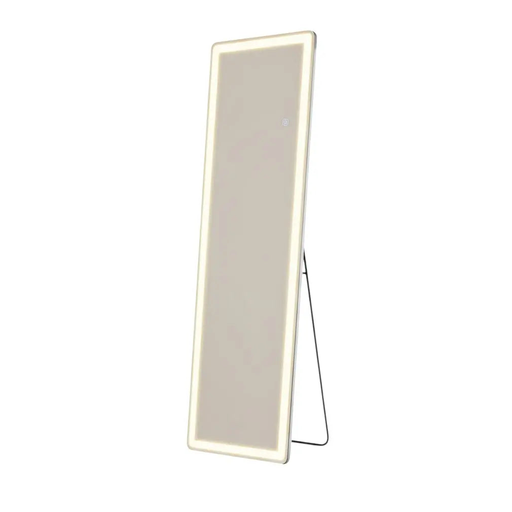 60" Clear Lighted Freestanding and Wall Mount Frameless Full Length Mirror Homeroots Bed & Bath