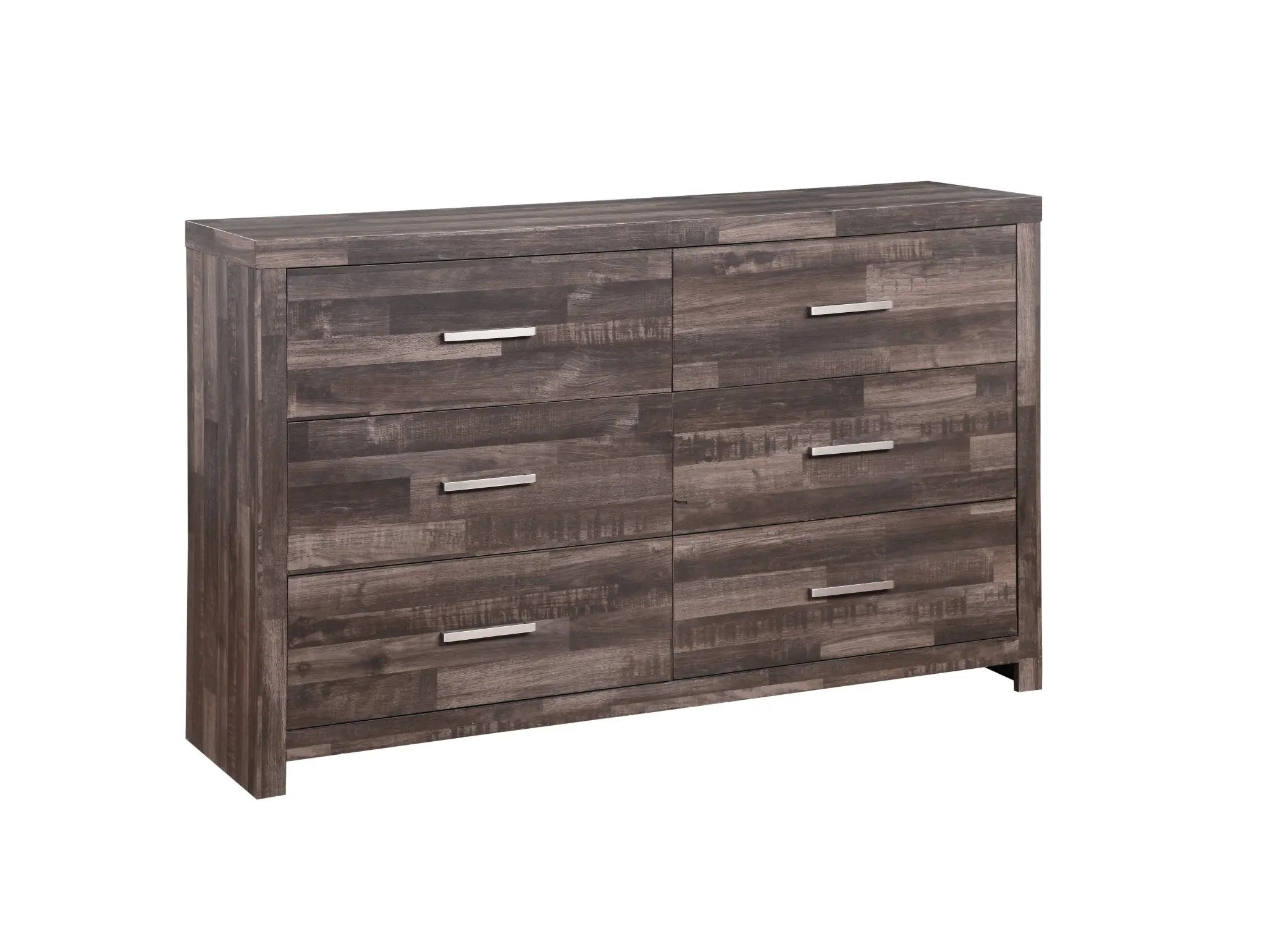 60" Dark Brown Solid and Manufactured Wood Six Drawer Double Dresser Homeroots Bed & Bath