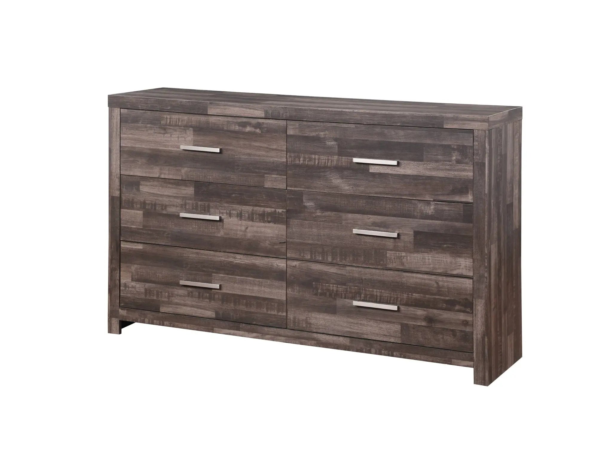 60" Dark Brown Solid and Manufactured Wood Six Drawer Double Dresser Homeroots Bed & Bath