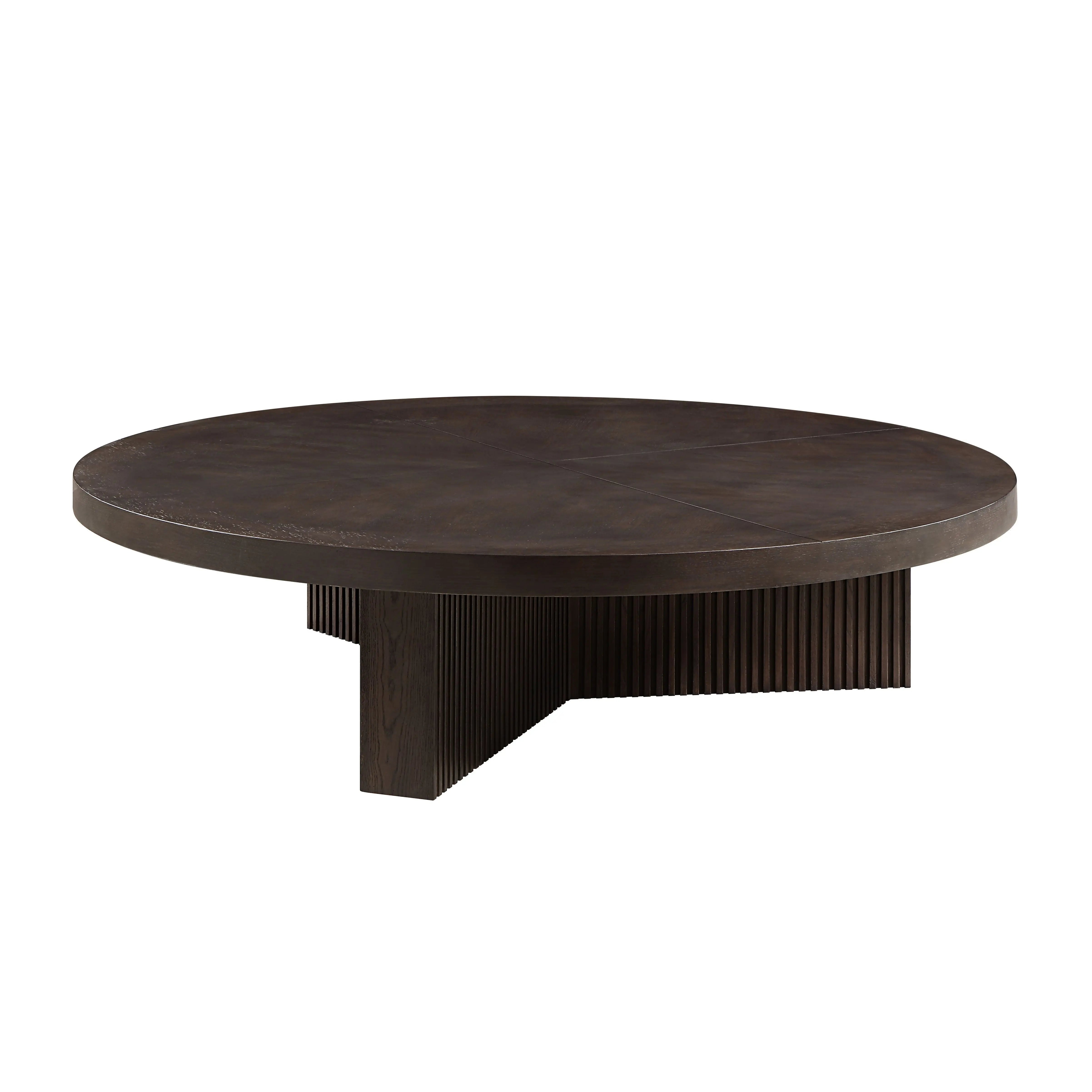 60" Espresso Wood Round Cross Legs Coffee Table Homeroots Living Room