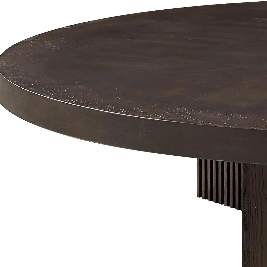 60" Espresso Wood Round Cross Legs Coffee Table Homeroots Living Room