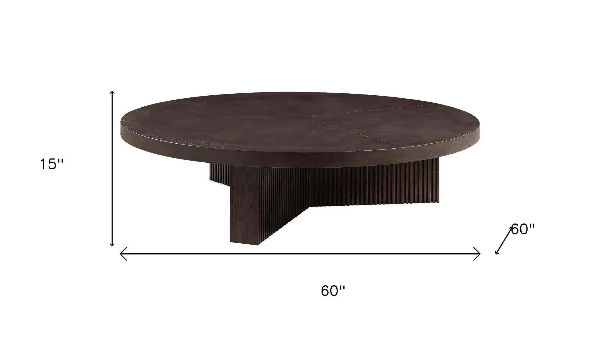 60" Espresso Wood Round Cross Legs Coffee Table Homeroots Living Room