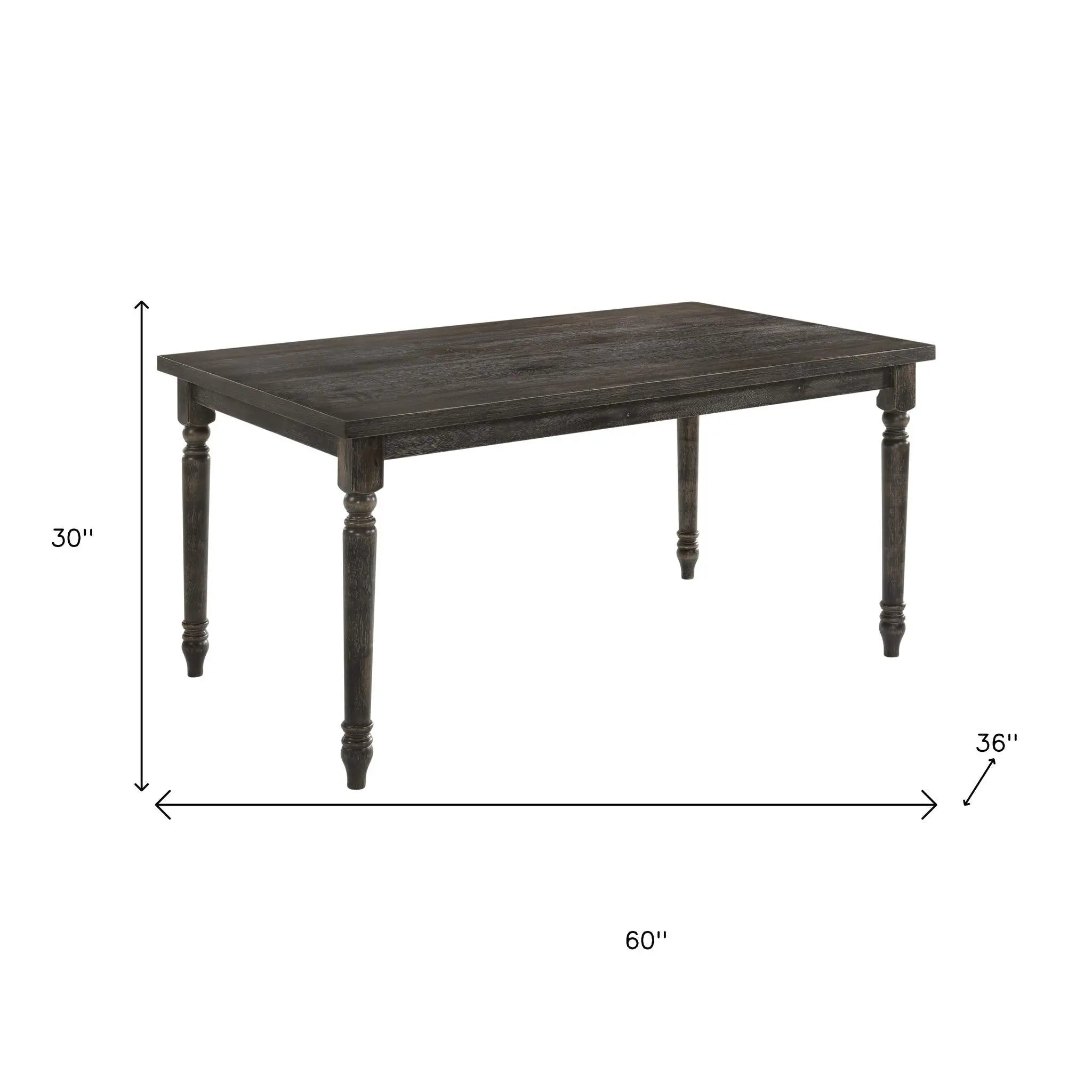 60" Gray Wood Dining Table Homeroots Kitchen & Dining