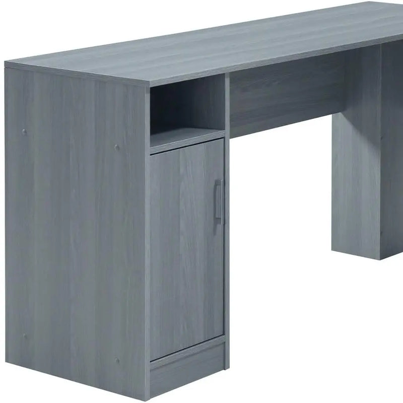 60" Gray Wood L Shape Computer Desk With Two Drawers Homeroots Office