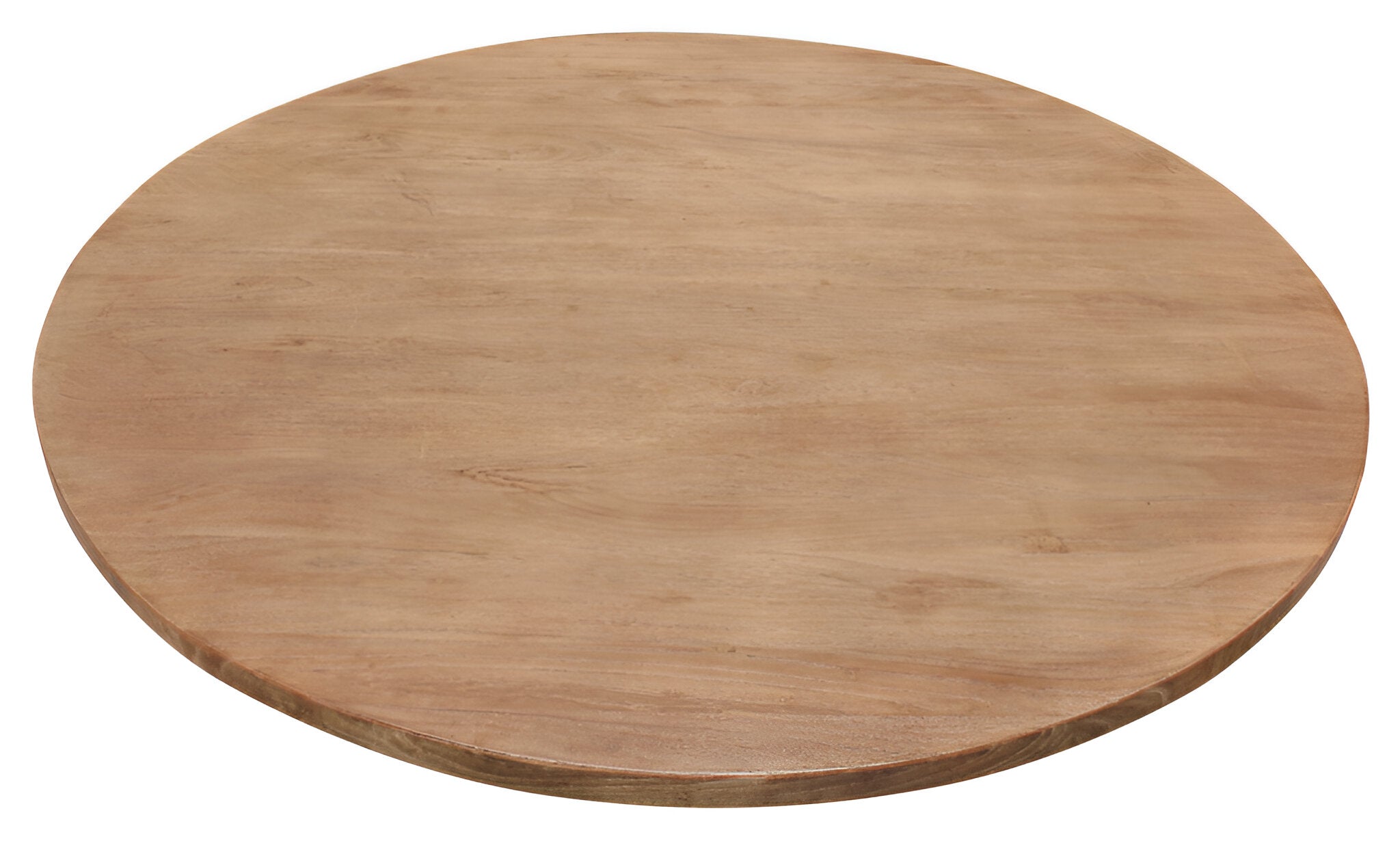 60" Natural And Black Rounded Solid Wood And Iron Pedestal Base Dining Table - GreatEagleInc
