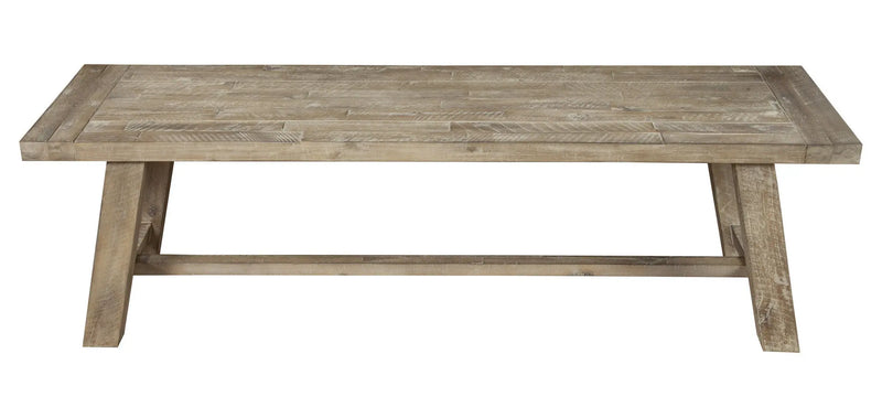60" Natural Distressed Solid Wood Dining Bench - GreatEagleInc