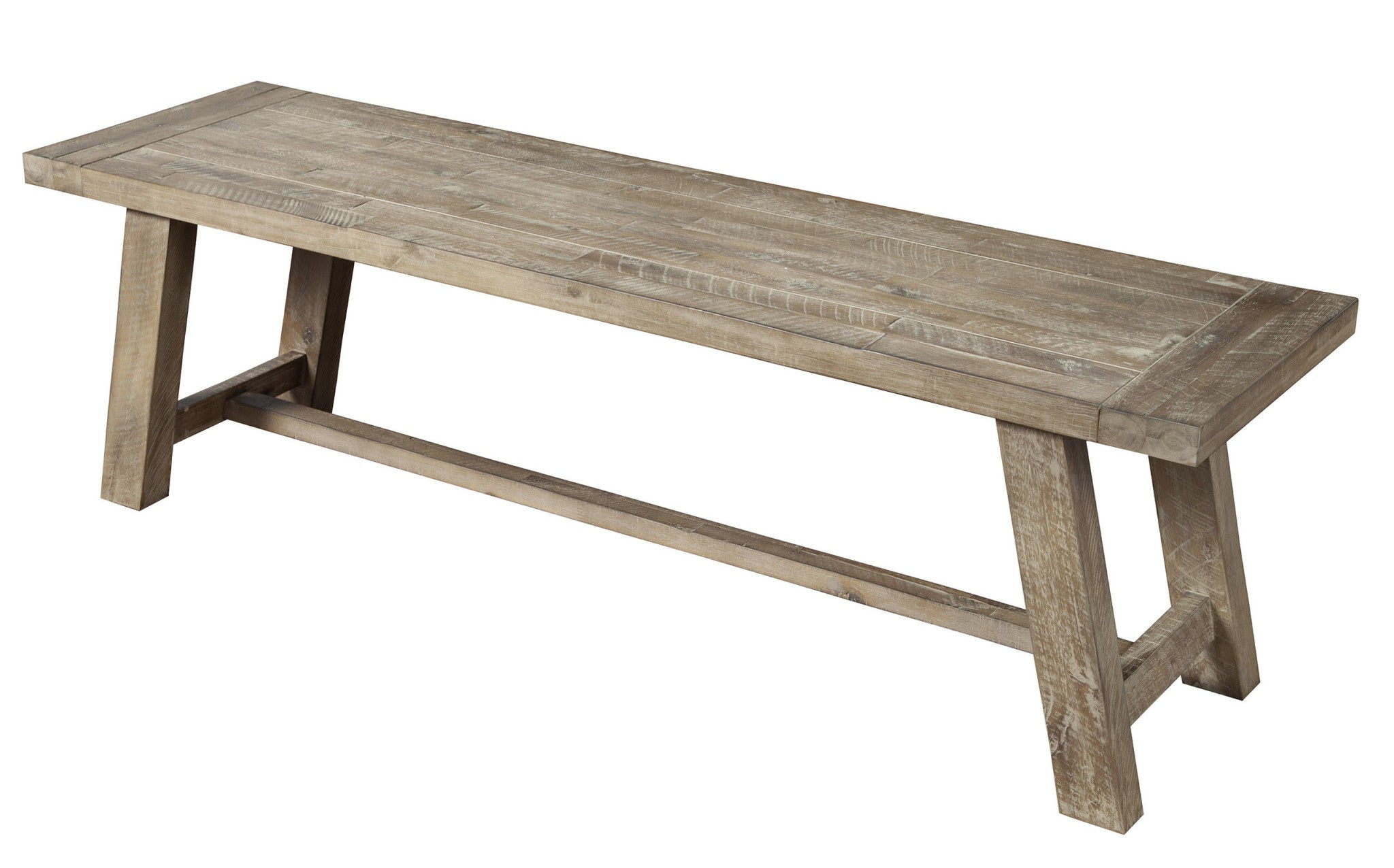 60" Natural Distressed Solid Wood Dining Bench - GreatEagleInc