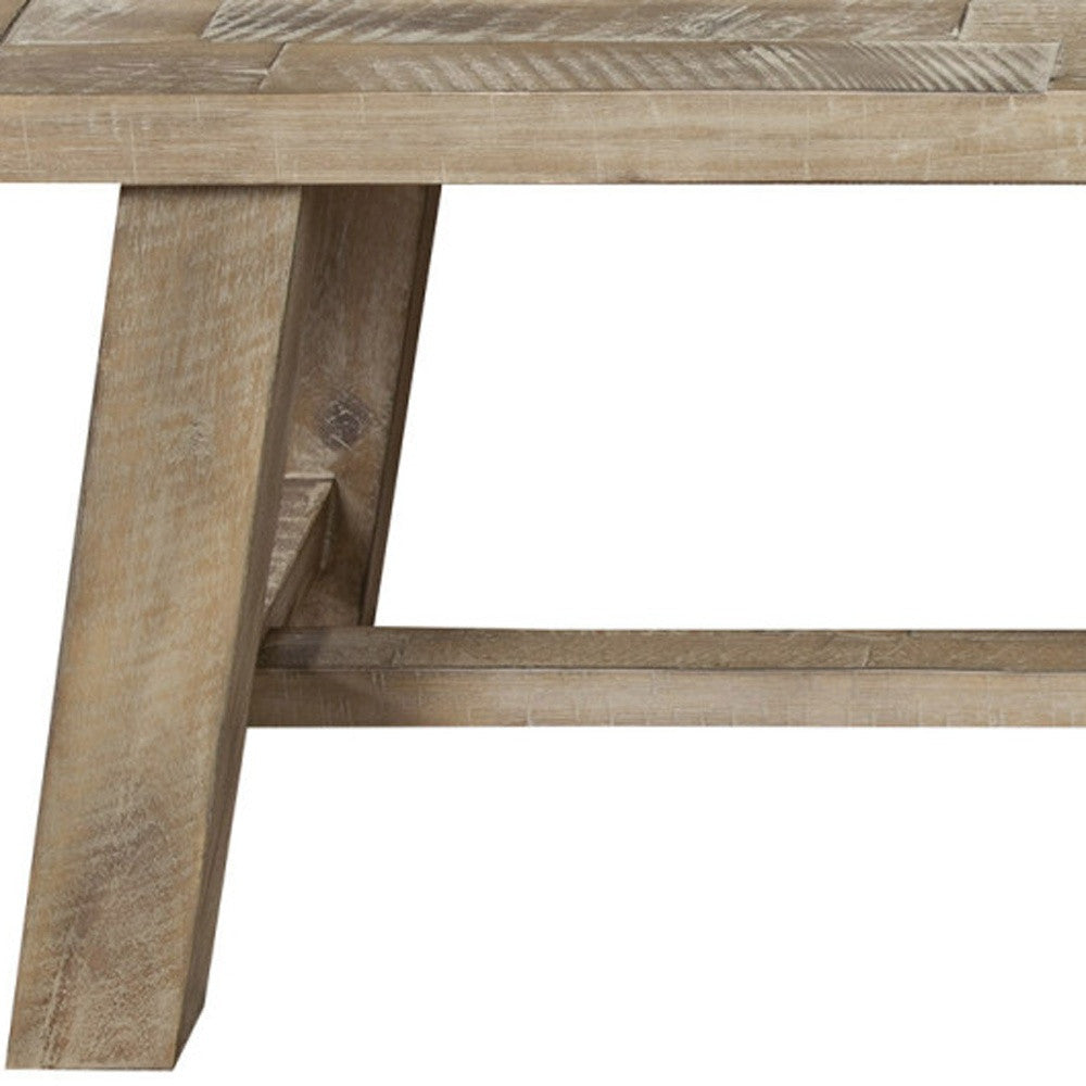 60" Natural Distressed Solid Wood Dining Bench - GreatEagleInc