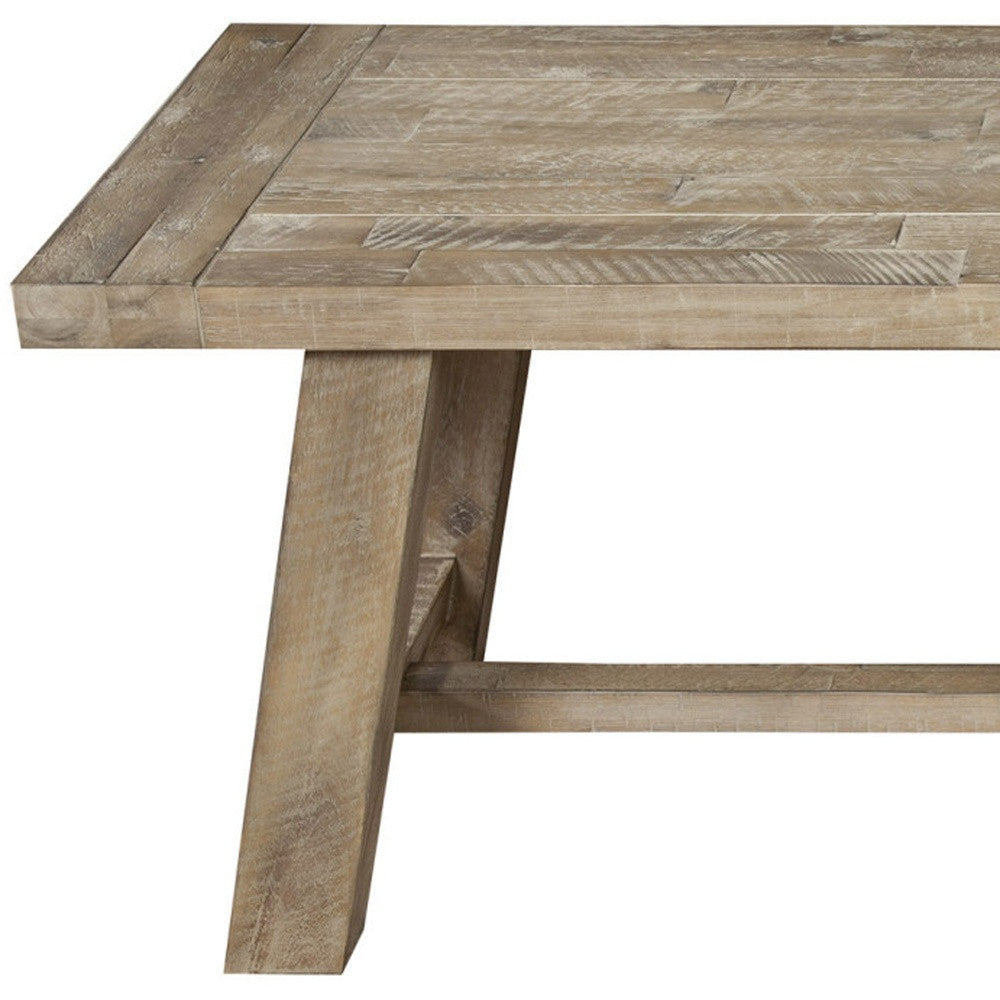 60" Natural Distressed Solid Wood Dining Bench - GreatEagleInc