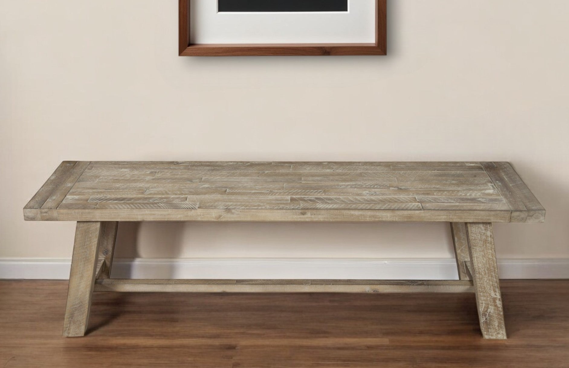 60" Natural Distressed Solid Wood Dining Bench - GreatEagleInc
